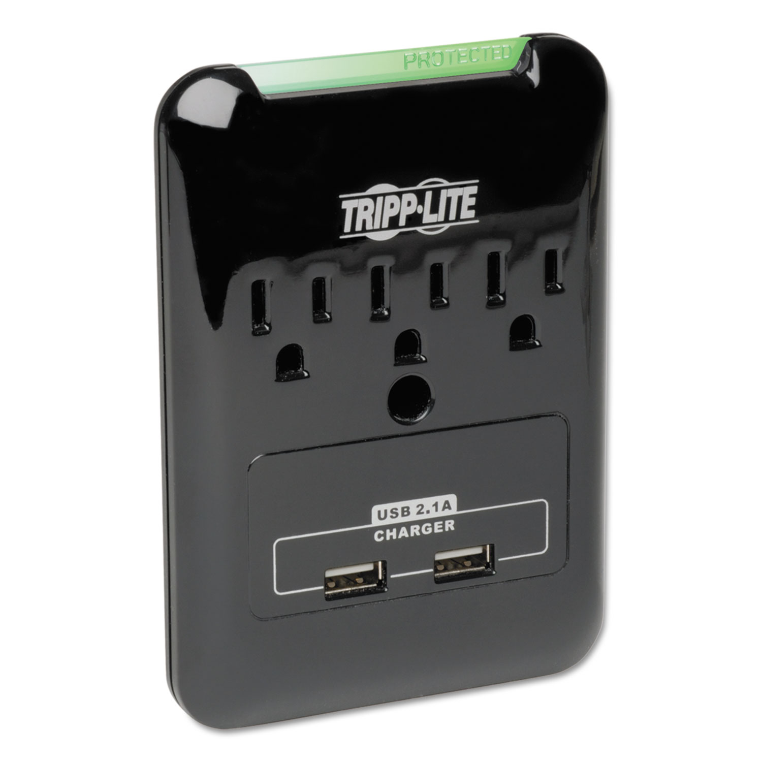  Tripp Lite SK30USB Protect It! Surge Protector, 3 Outlets/2 USB, Direct Plug-In, 540 J, Black (TRPSK30USB) 