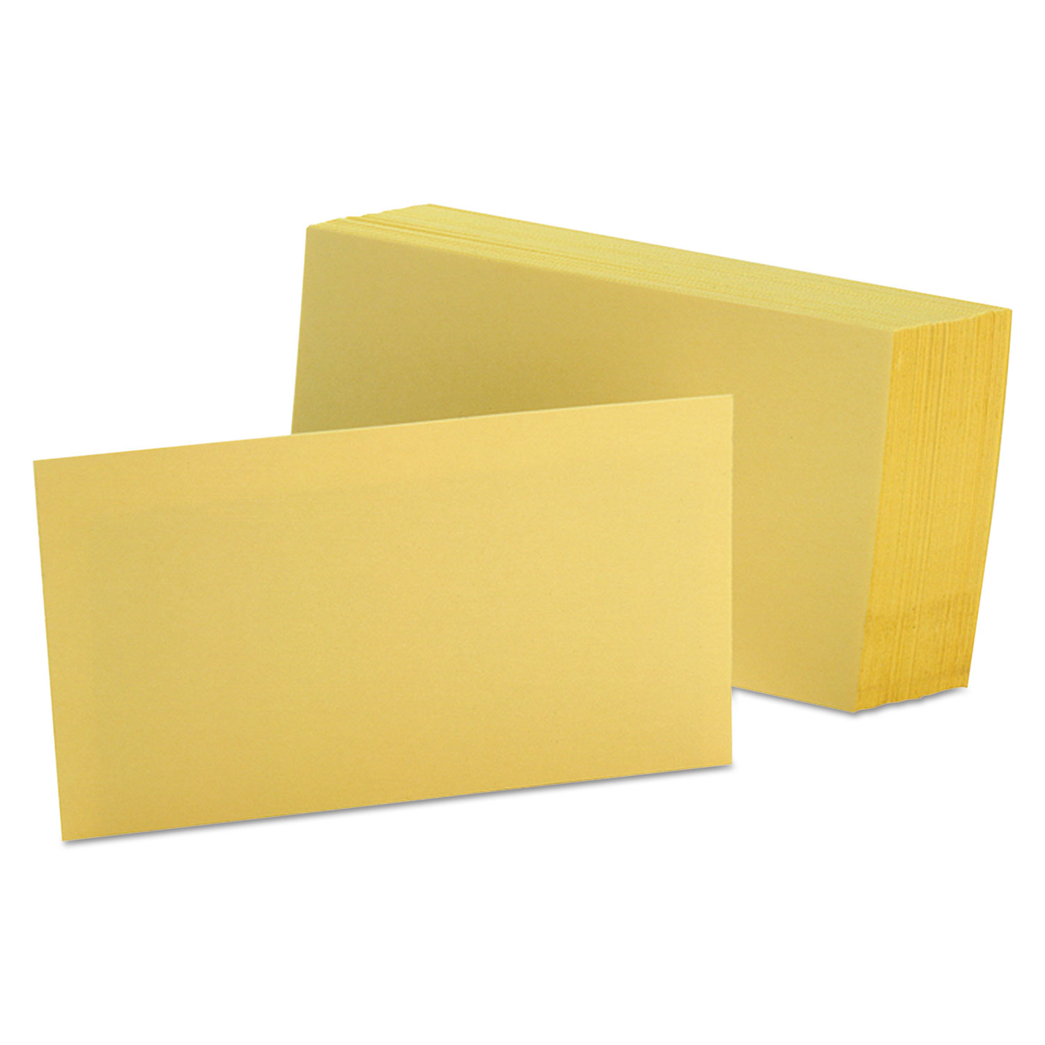 Unruled Index Cards, 3 x 5, Canary, 100/Pack