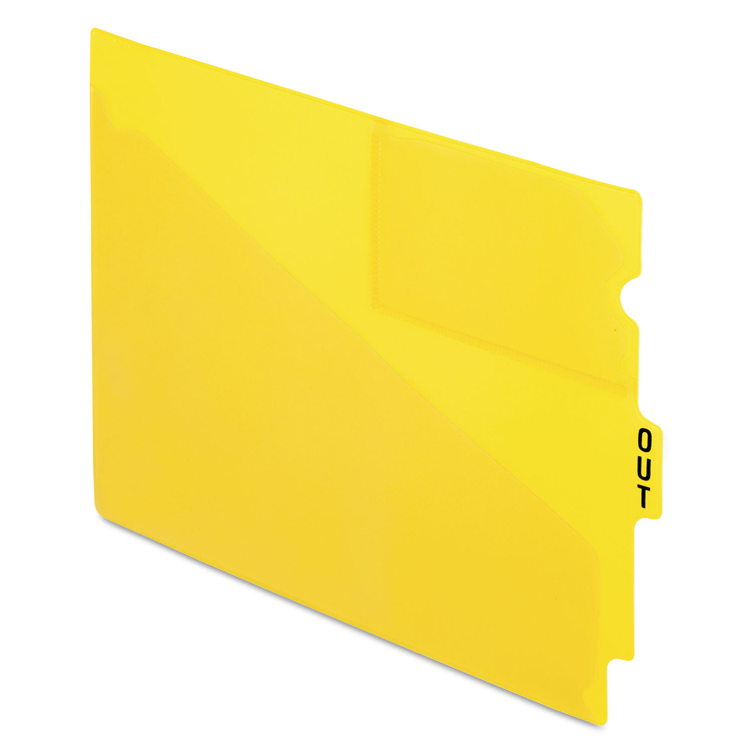 Colored Poly Out Guides with Center Tab, 1/3-Cut End Tab, Out, 8.5 x 11, Yellow, 50/Box
