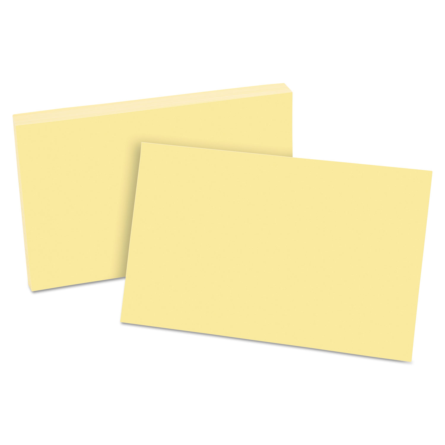 Unruled Index Cards, 5 x 8, Canary, 100/Pack