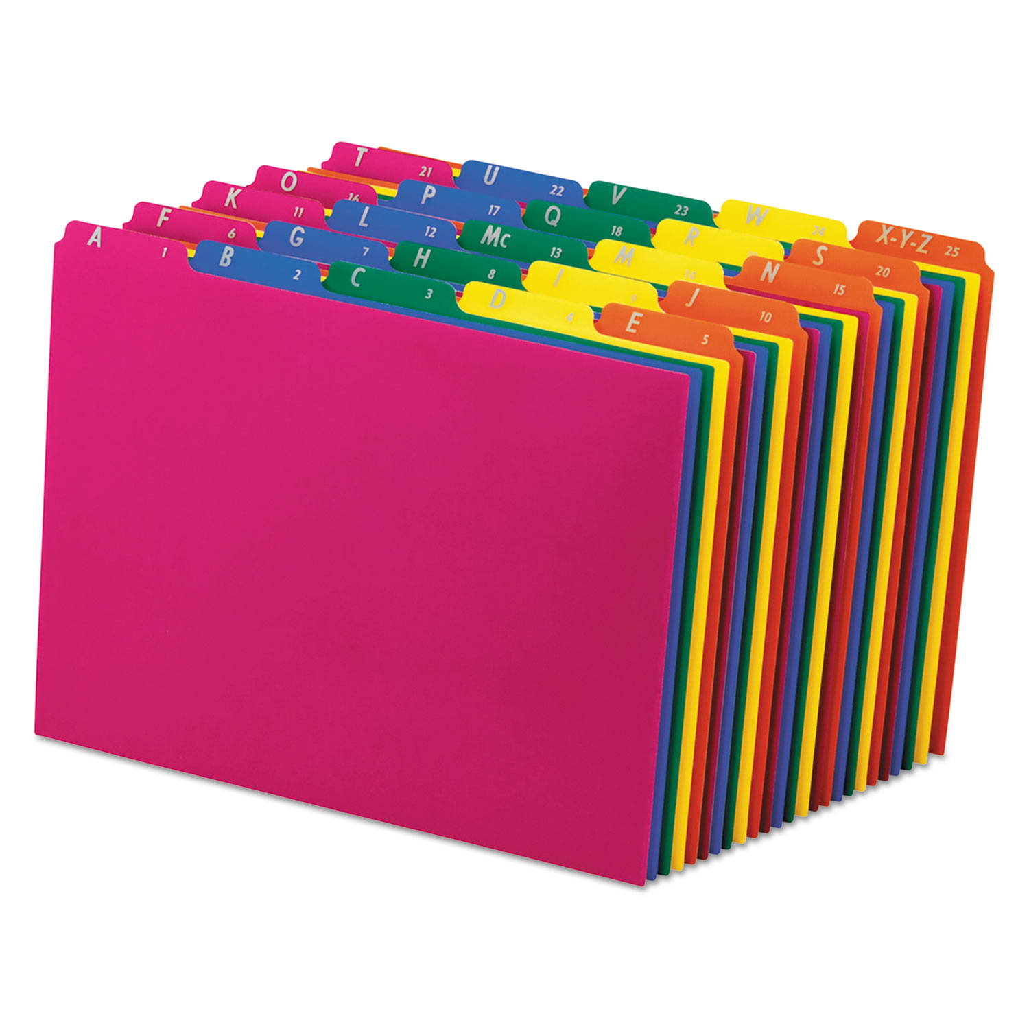 A-Z Poly Index Card Guide Set, 4 x 6, Multicolor, Set Of 25 Cards