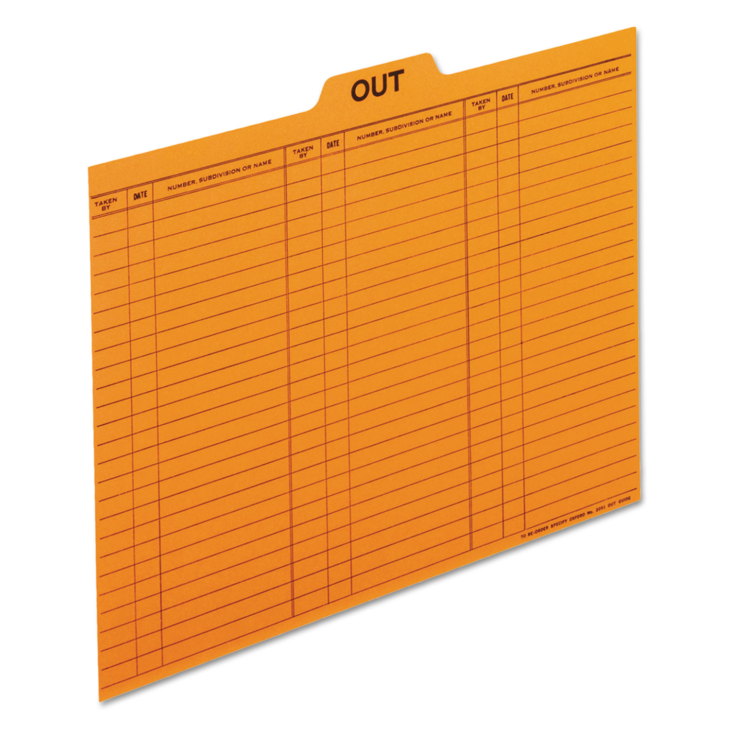  Pendaflex 2051 Salmon Colored Charge-Out Guides, 1/5-Cut Top Tab, Out, 8.5 x 11, Salmon, 100/Box (PFX2051) 