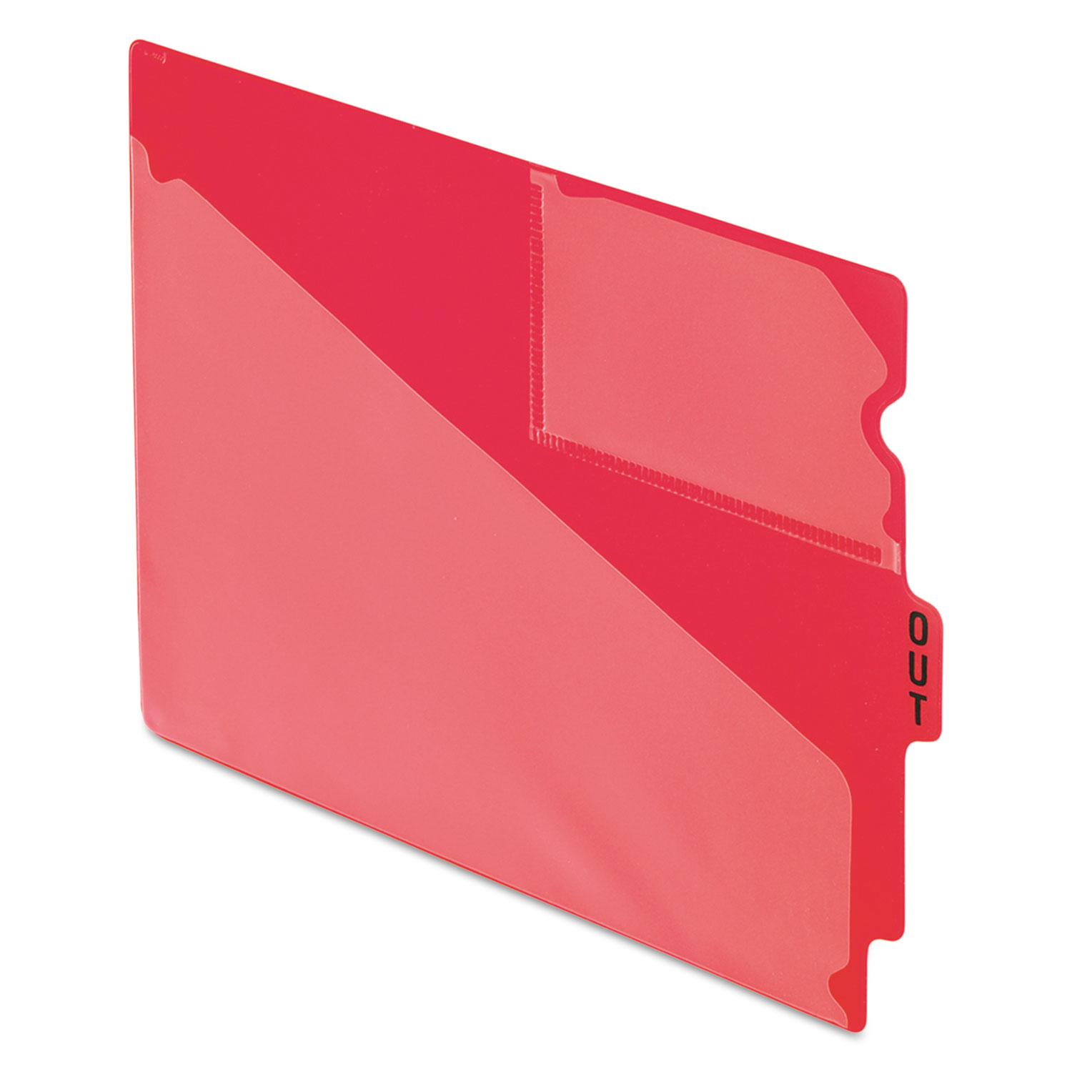  Pendaflex 13541 Colored Poly Out Guides with Center Tab, 1/3-Cut End Tab, Out, 8.5 x 11, Red, 50/Box (PFX13541) 