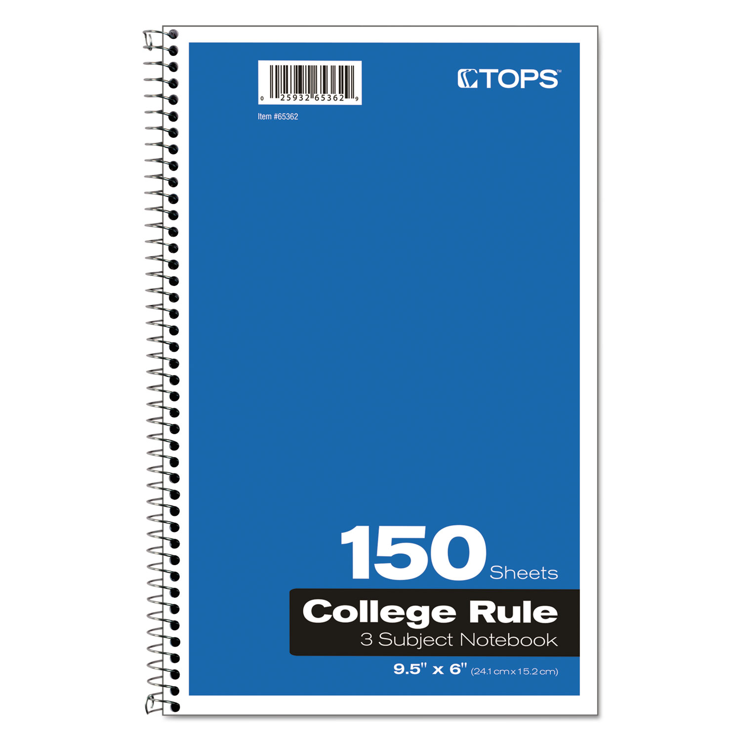 Coil Lock Wirebound Notebooks, College/Medium, 9 1/2 x 6, White, 150 Sheets