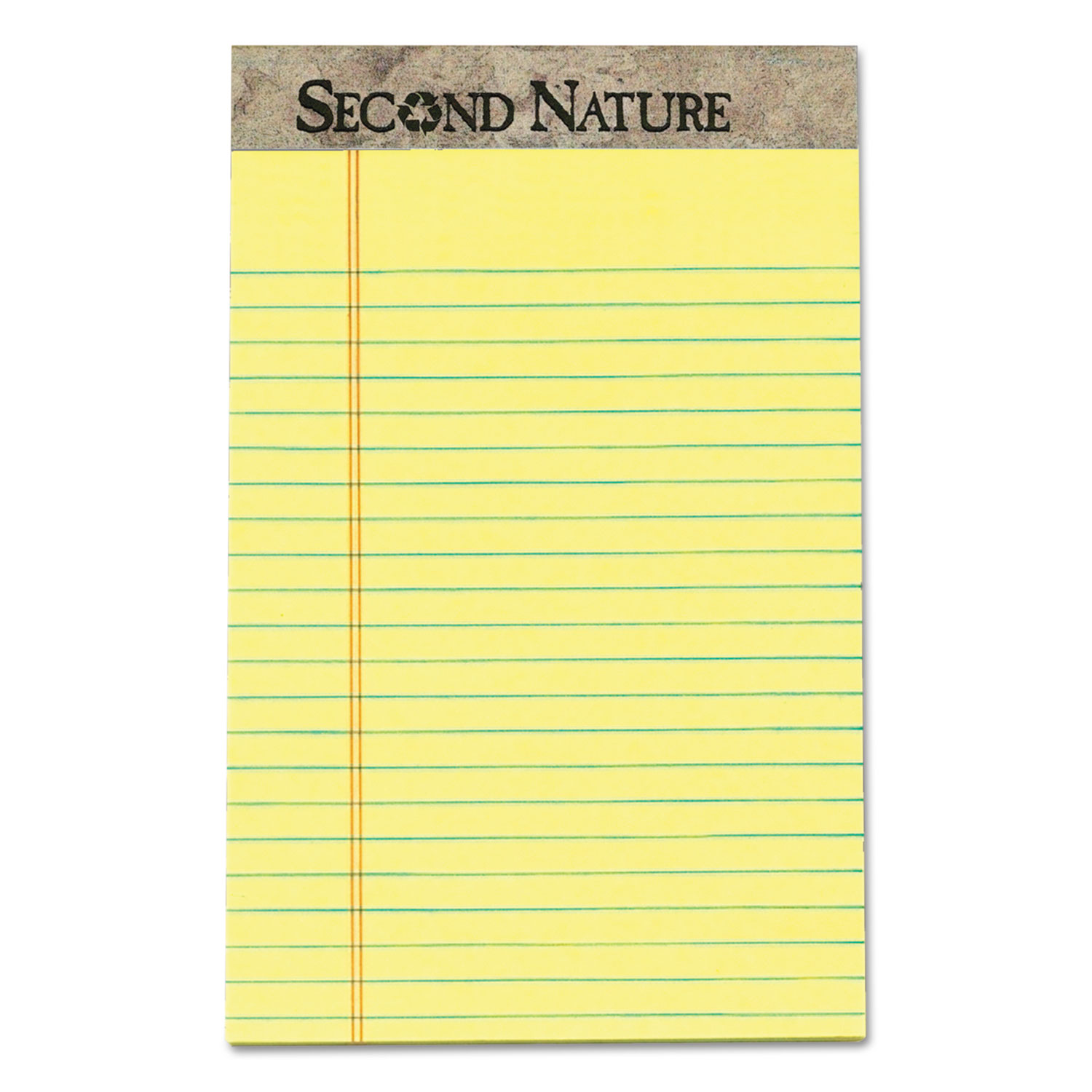  TOPS 74840 Second Nature Recycled Ruled Pads, Narrow Rule, 5 x 8, Canary, 50 Sheets, Dozen (TOP74840) 