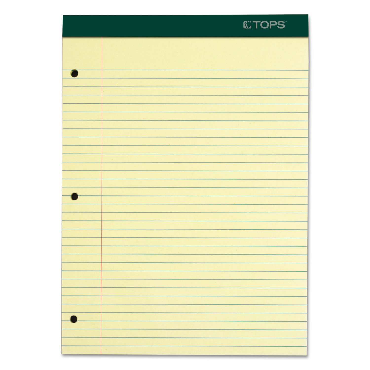  TOPS 63383 Double Docket Ruled Pads, Medium/College Rule, 8.5 x 11.75, Canary, 100 Sheets (TOP63383) 