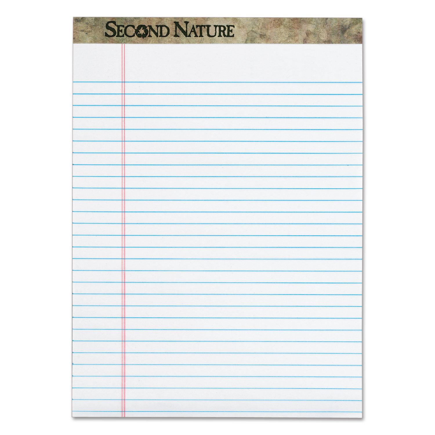  TOPS 74880 Second Nature Recycled Pads, Wide/Legal Rule, 8.5 x 11.75, White, 50 Sheets, Dozen (TOP74880) 