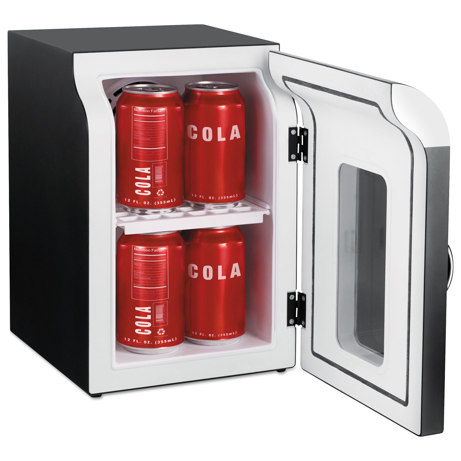 Cube Mini Coffee Station Refrigerator, 0.21 Cu. Ft, Black w/Chrome Handle
