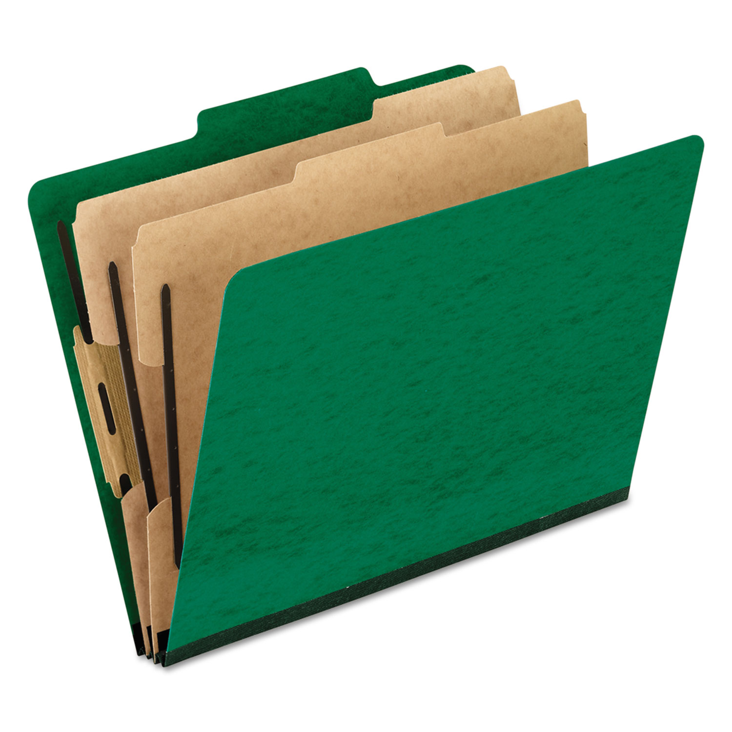  Pendaflex 1257GR Six-Section Colored Classification Folders, 2 Dividers, Letter Size, Green, 10/Box (PFX1257GR) 