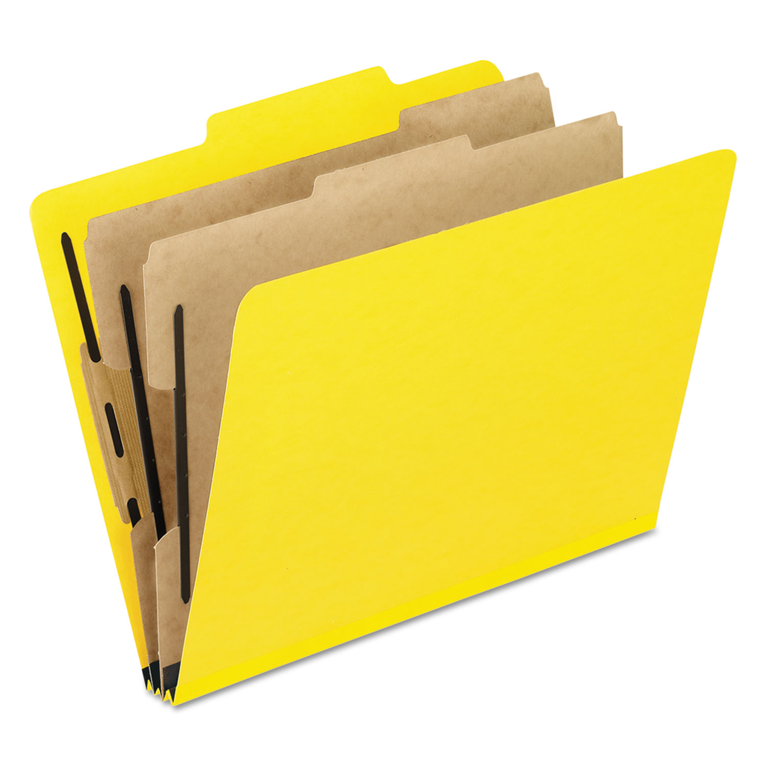 Six-Section Colored Classification Folders, Legal, 2/5 Tab, Yellow, 10/Box