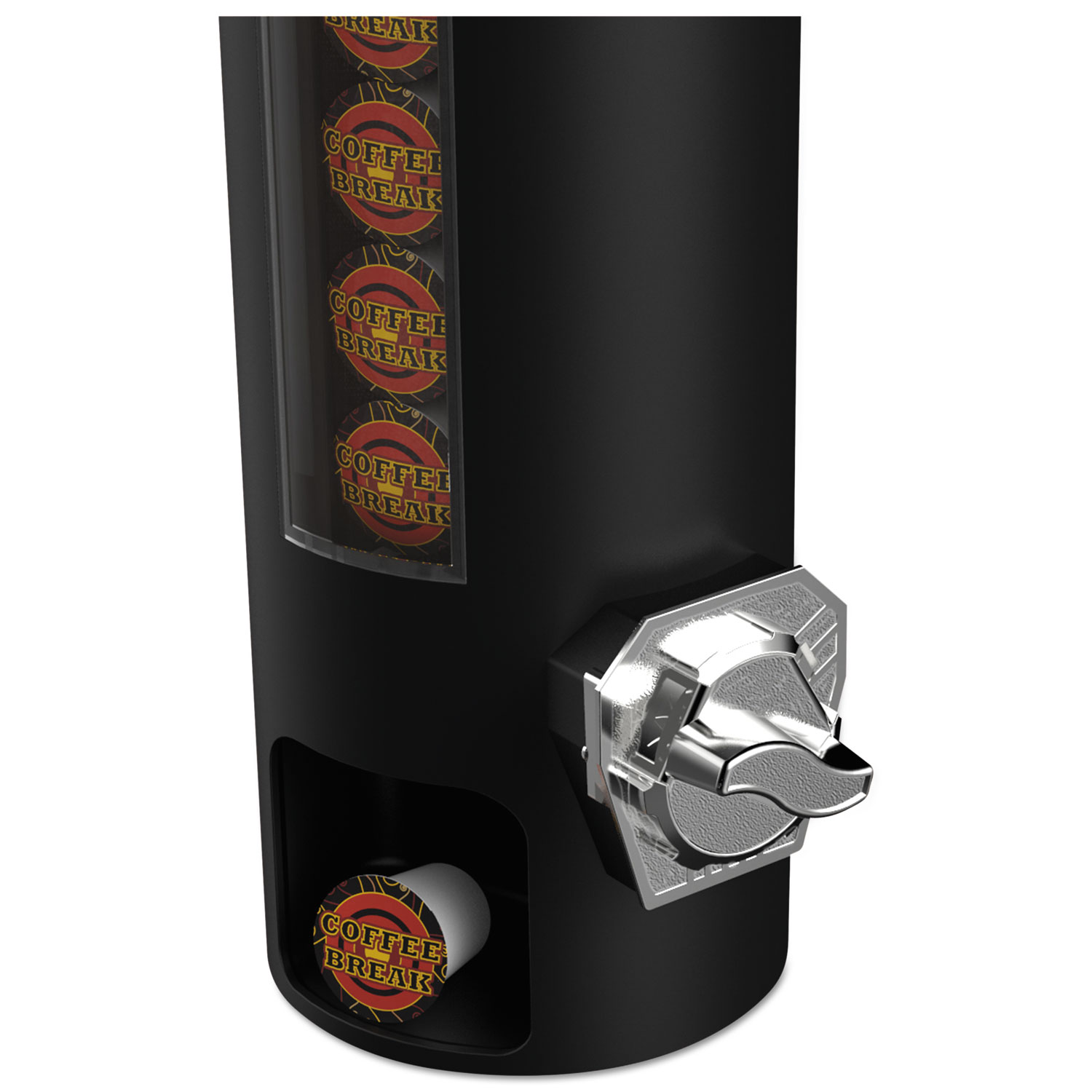 Coin Operated Coffee Pod Dispenser, 9 1/4 x 7 1/8 x 21 1/8, Black