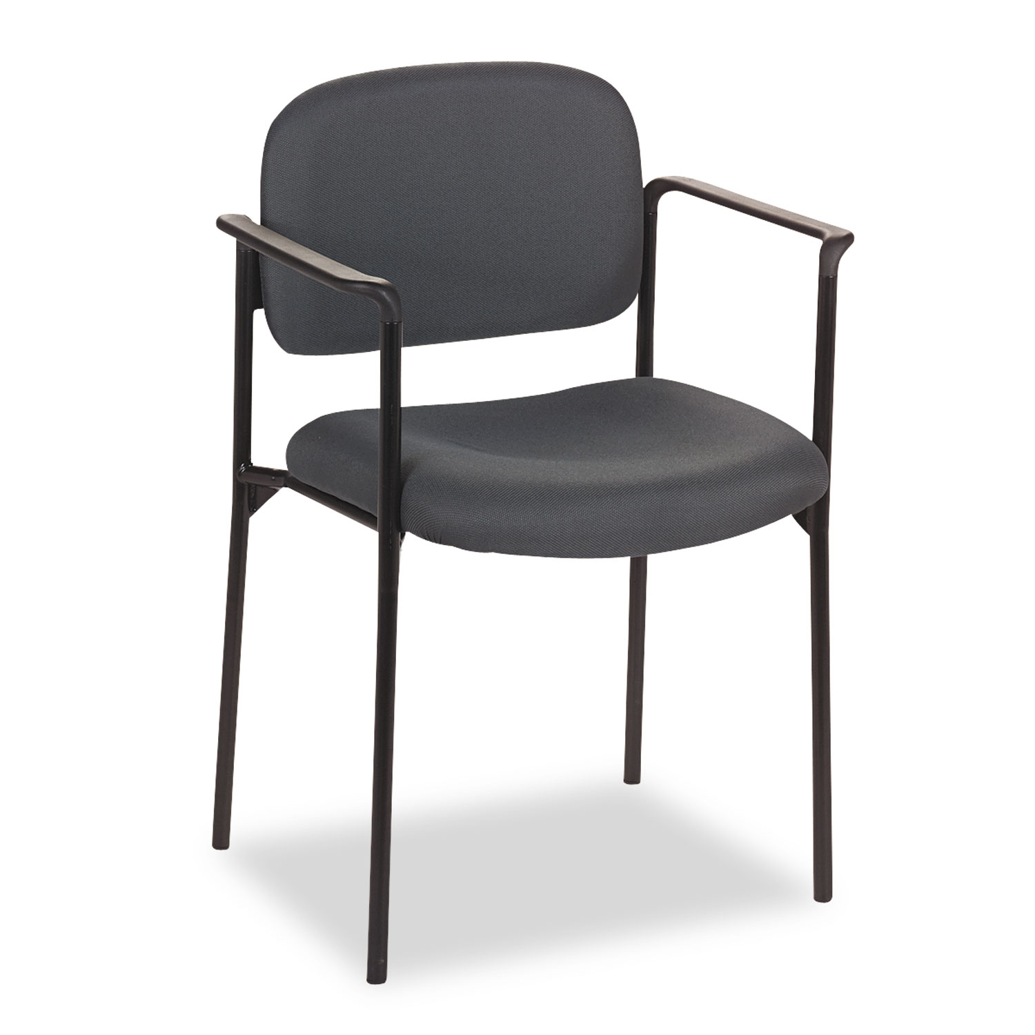  HON HVL616.VA19 VL616 Stacking Guest Chair with Arms, Charcoal Seat/Charcoal Back, Black Base (BSXVL616VA19) 