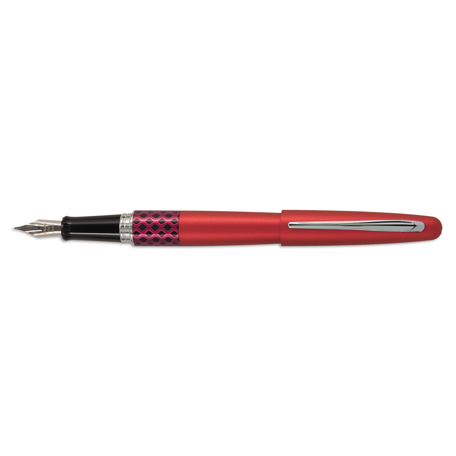 Pilot® MR Retro Pop Collection Fountain Pen Gift Box, 0.7mm, Black Ink, Red Barrel