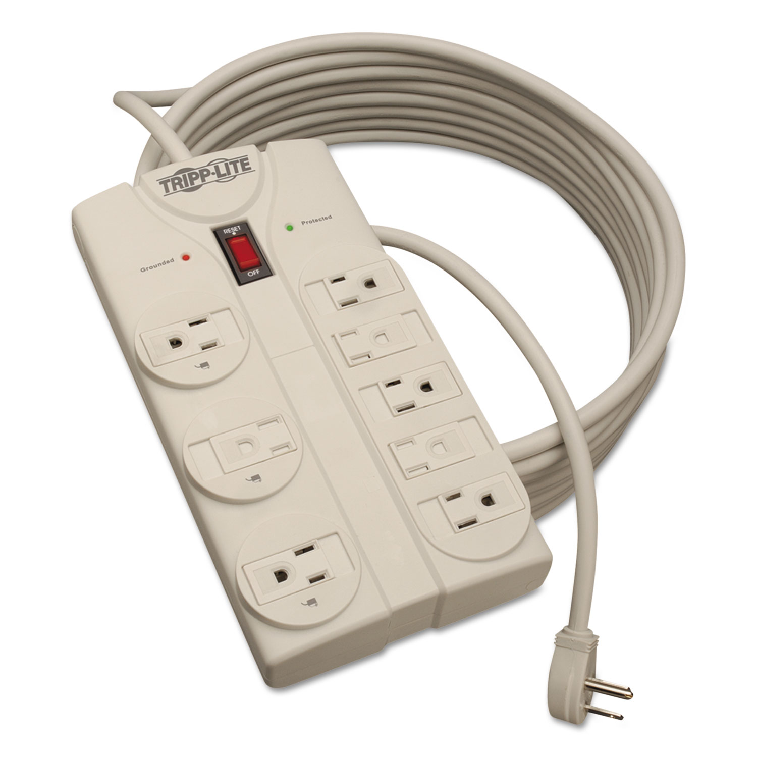 TLP825 Surge Suppressor, 8 Outlets, 25 ft Cord, 1440 Joules, Light Gray