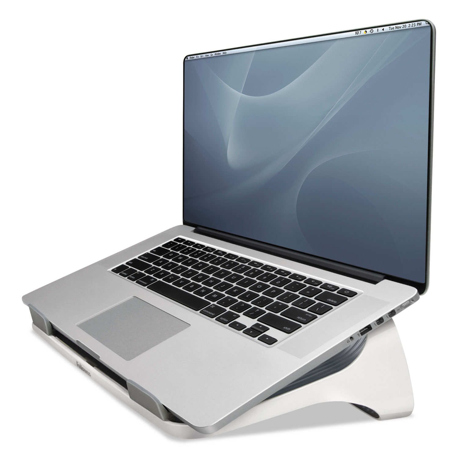Laptop Riser, 13 3/16 x 9 5/16 x 4 1/8, White/Gray