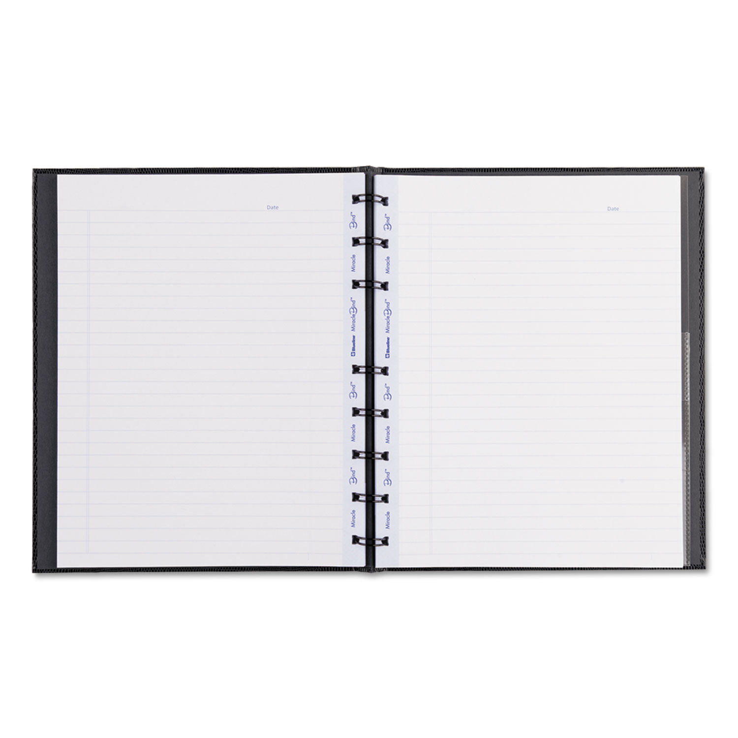  Blueline AF9150.81 MiracleBind Notebook, 1 Subject, Medium/College Rule, Black Cover, 9.25 x 7.25, 75 Sheets (REDAF915081) 