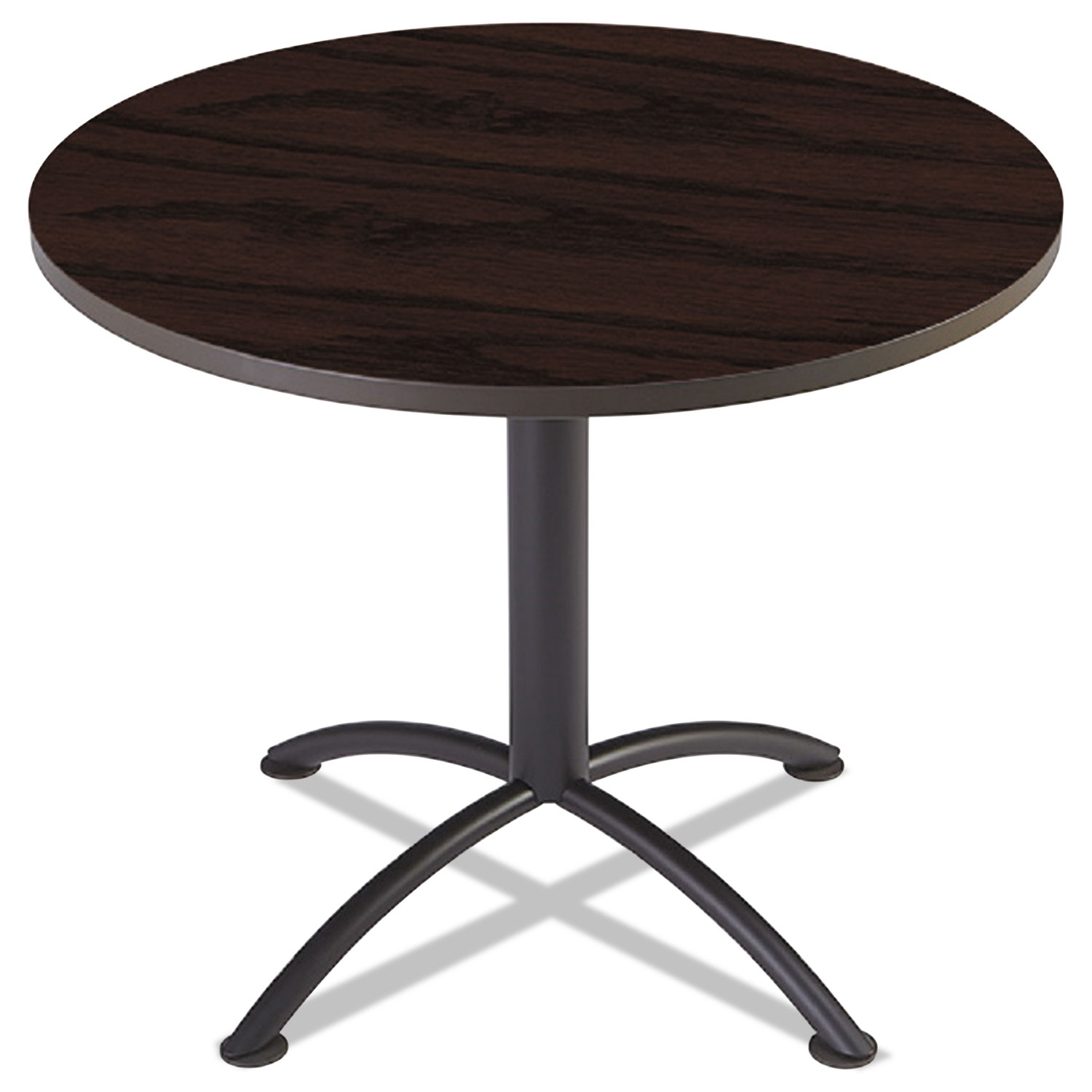 iLand Table, Contour, Round Seated Style, 36 dia. x 29, Mahogany/Black