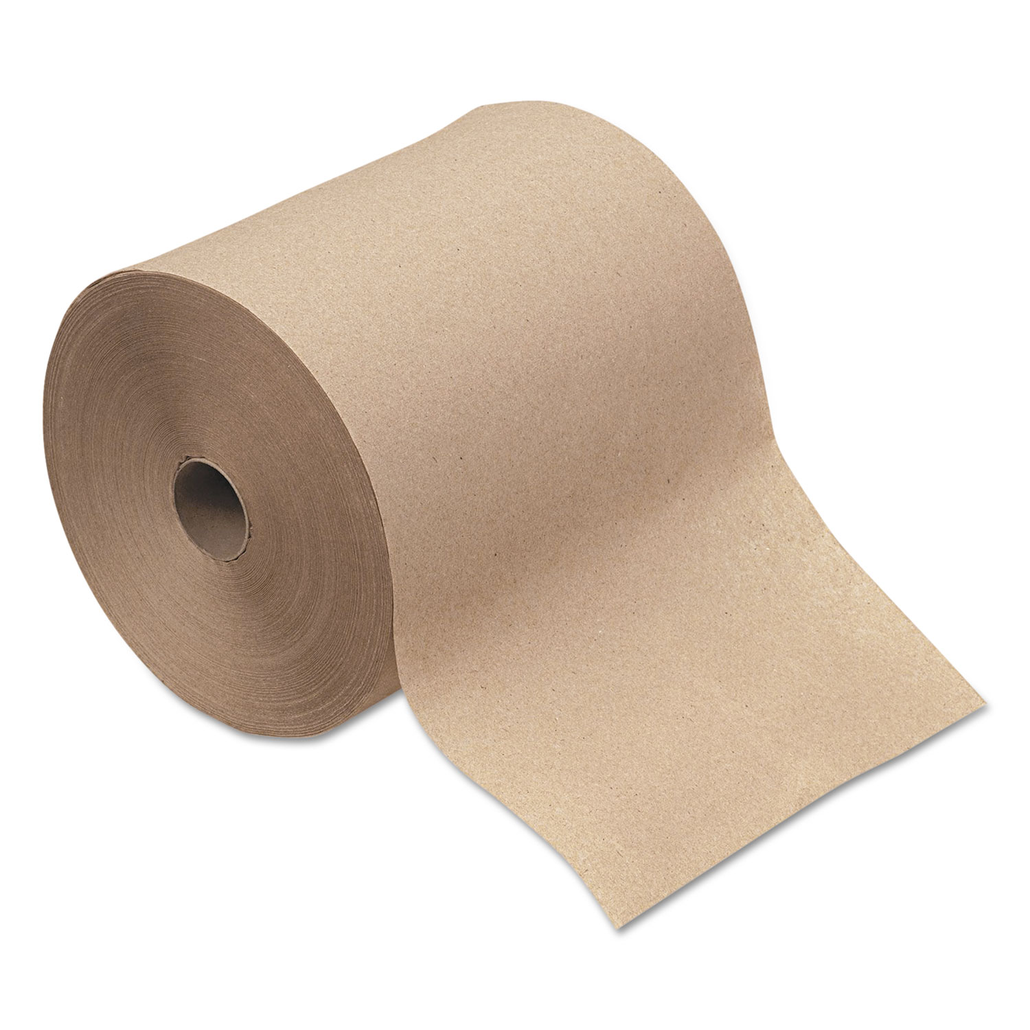 Hardwound Roll Towels, 1-Ply, Natural, 8 x 600 ft, 12 Rolls/Carton