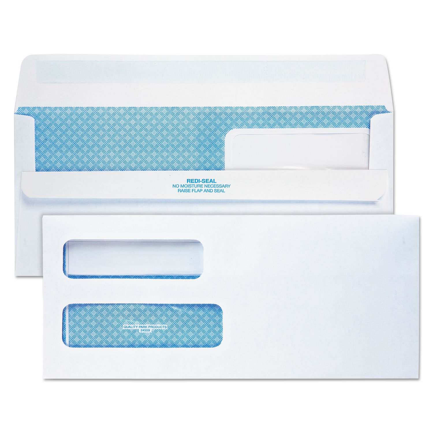 2-Window Redi-Seal Security-Tinted Envelope, #10, 4 1/8 x 9 1/2, White, 500/Box