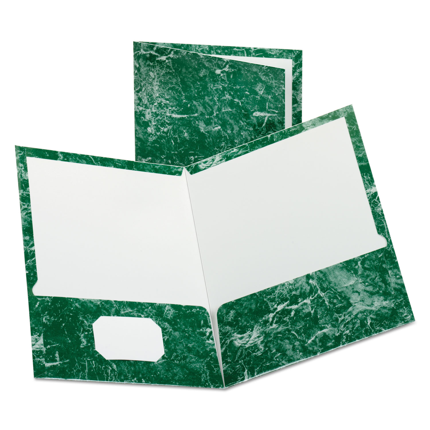  Oxford 51617 Marble Design Laminated High Gloss Twin Pocket Folder, Emerald Green, 25/box (OXF51617) 