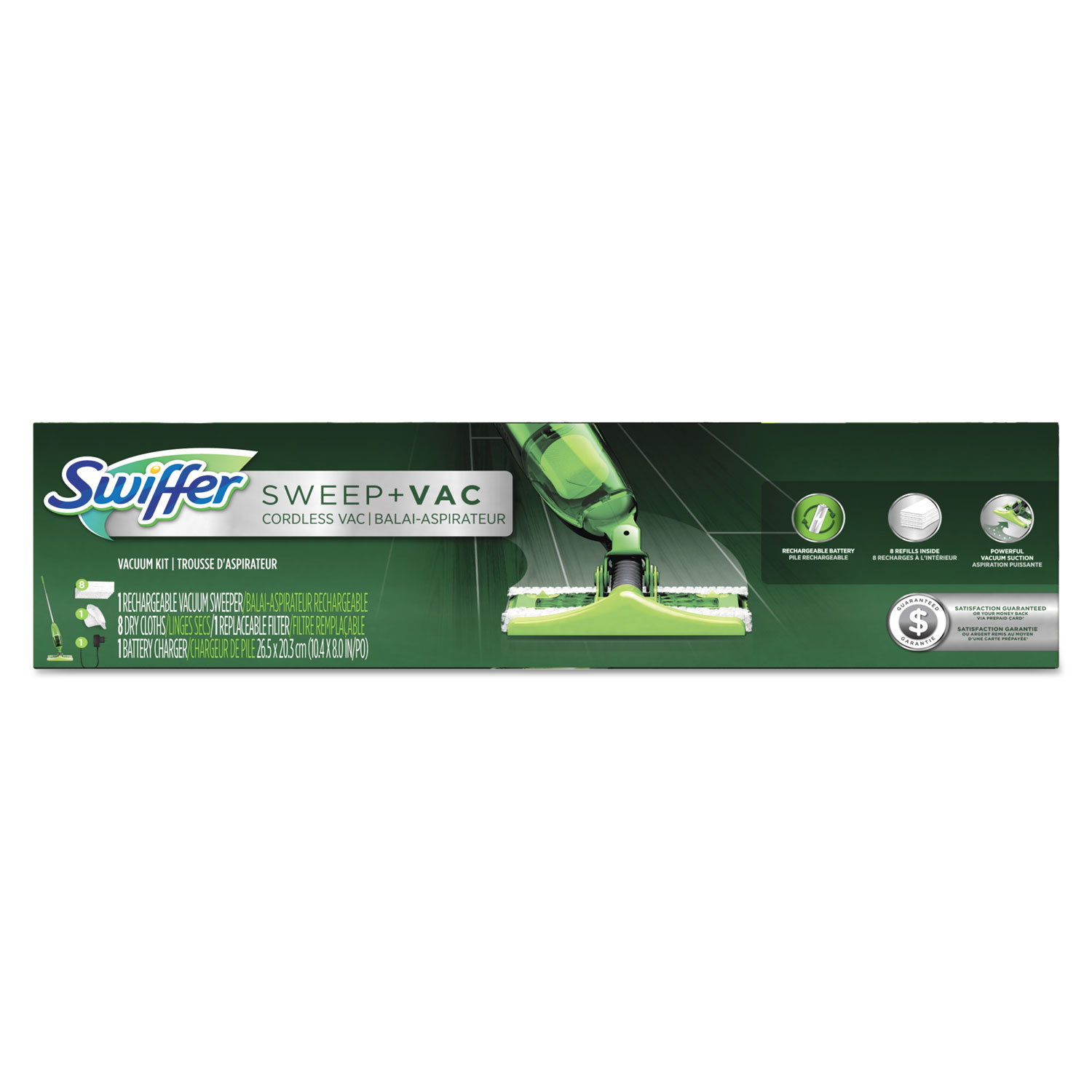  Swiffer 92705KT Sweep + Vac Starter Kit with 8 Dry Cloths (PGC92705KT) 