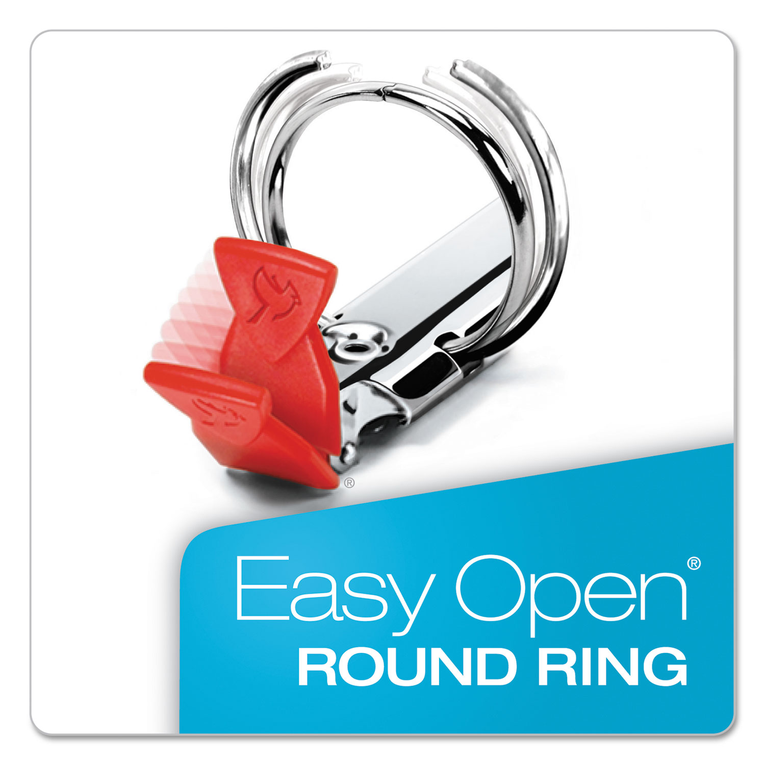 Premier Easy Open Locking Round Ring Binder, 1 Cap, 11 x 8 1/2, Red