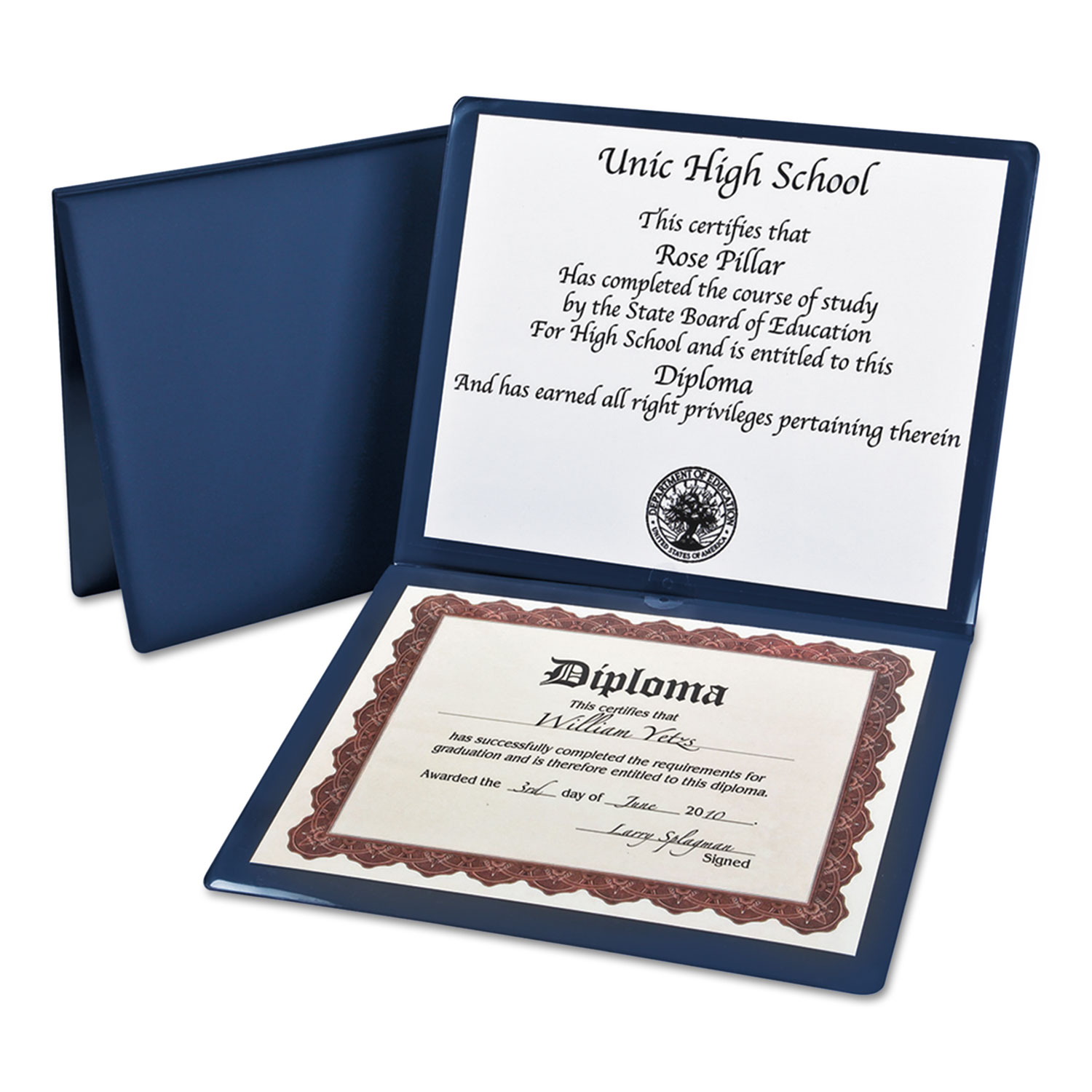 Diploma Cover, 12 1/2 x 10 1/2, Navy