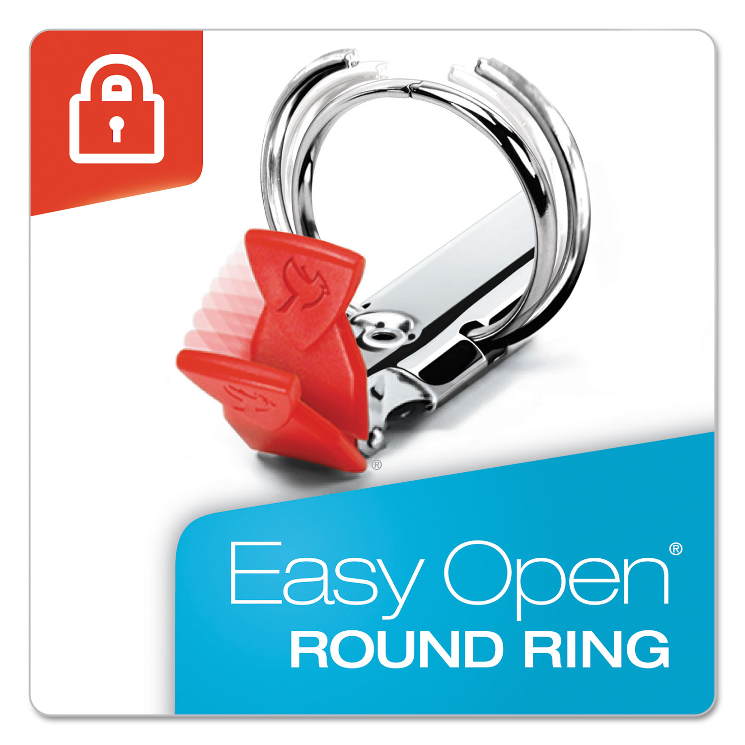 Premier Easy Open ClearVue Locking Round Ring Binder, 1 Cap, 11 x 8 1/2, White