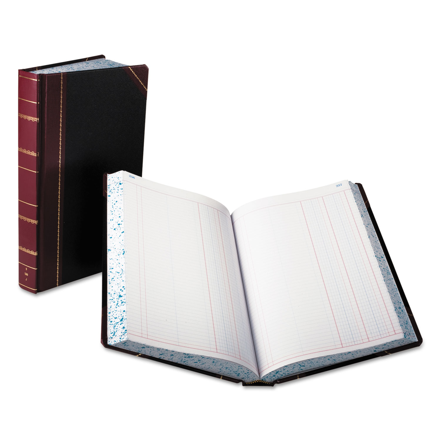  Boorum & Pease 9-500-J Record/Account Book, Journal Rule, Black/Red, 500 Pages, 14 1/8 x 8 5/8 (BOR9500J) 