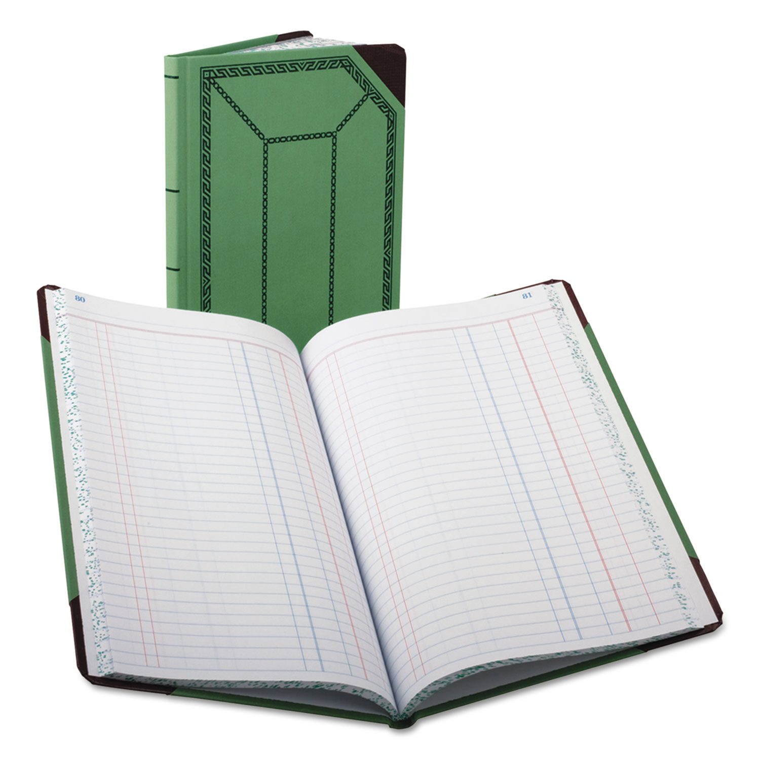  Boorum & Pease 67 1/8-150-J Record/Account Book, Journal Rule, Green/Red, 150 Pages, 12 1/2 x 7 5/8 (BOR6718150J) 