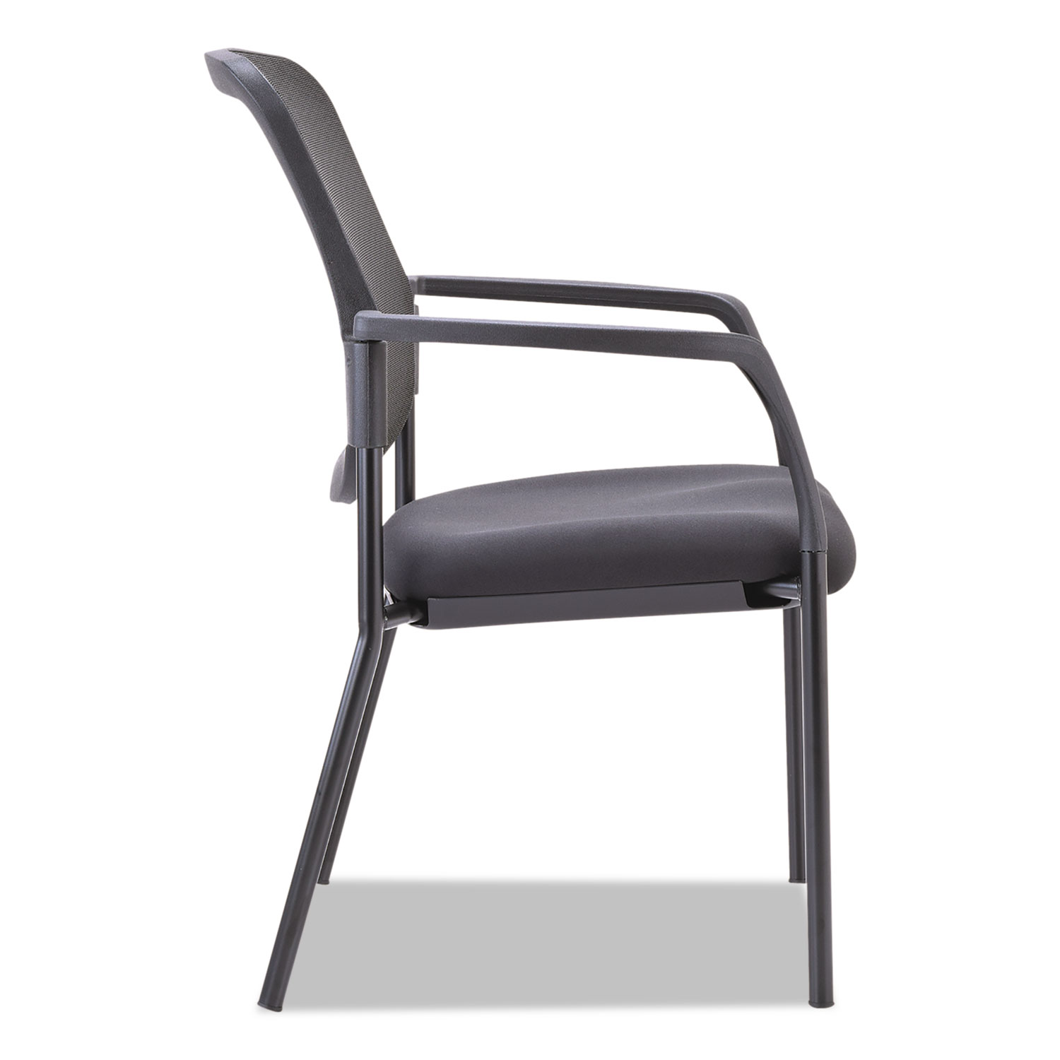 Mesh Guest Stacking Chair, Supports up to 275 lbs., Black Seat/Black Back, Black Base
