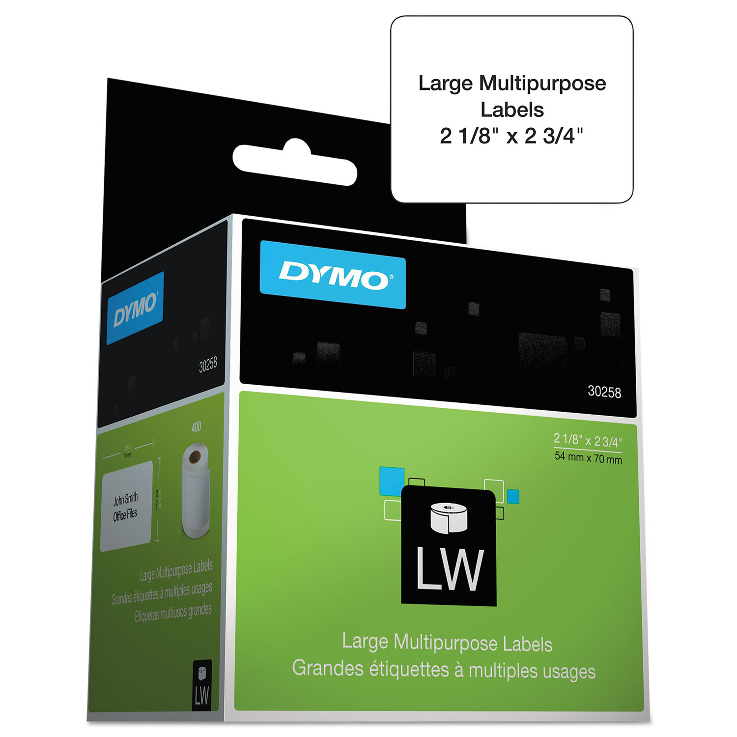  DYMO 30332 LabelWriter Multipurpose Labels, 1 x 1, White, 750 Labels/Roll (DYM30332) 