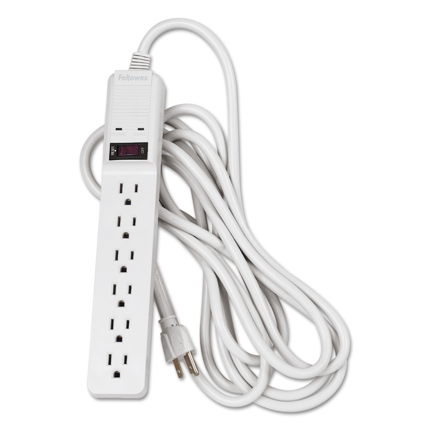  Fellowes 99036 Basic Home/Office Surge Protector, 6 Outlets, 15 ft Cord, 450 Joules, Platinum (FEL99036) 