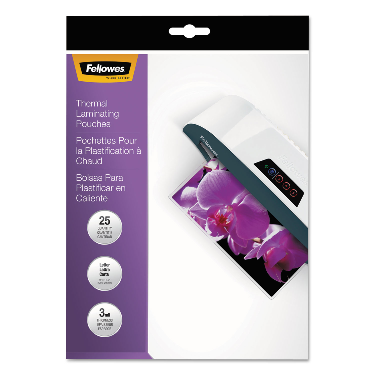  Fellowes 5200501 ImageLast Laminating Pouches with UV Protection, 3 mil, 9 x 11.5, Clear, 25/Pack (FEL5200501) 