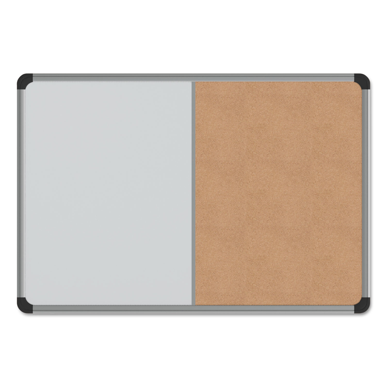  Universal UNV43742 Cork/Dry Erase Board, Melamine, 24 x 18, Black/Gray Aluminum/Plastic Frame (UNV43742) 