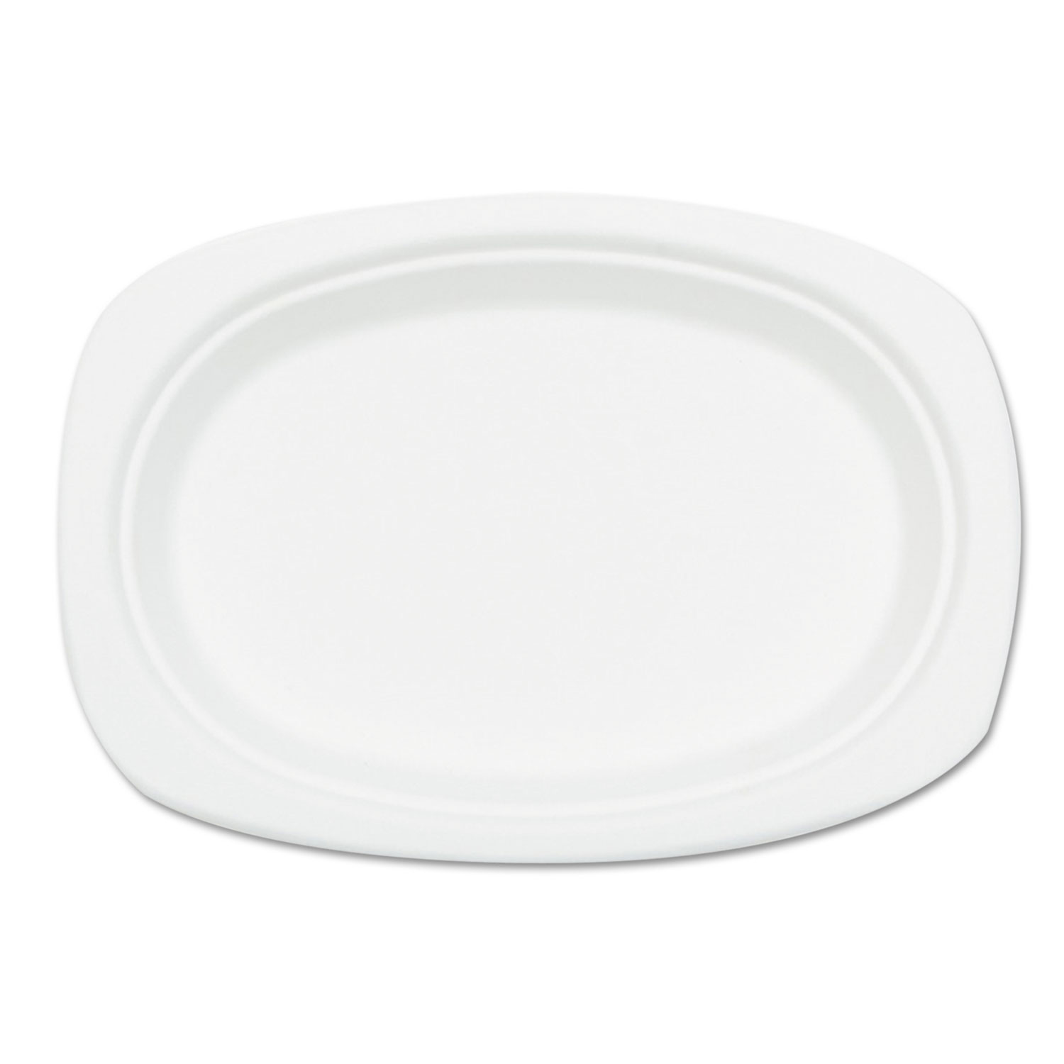  NatureHouse NAH-P009 Compostable Sugarcane Bagasse Oval Plate, 9 x 6.5, White, 50/Pack (SVAP009) 