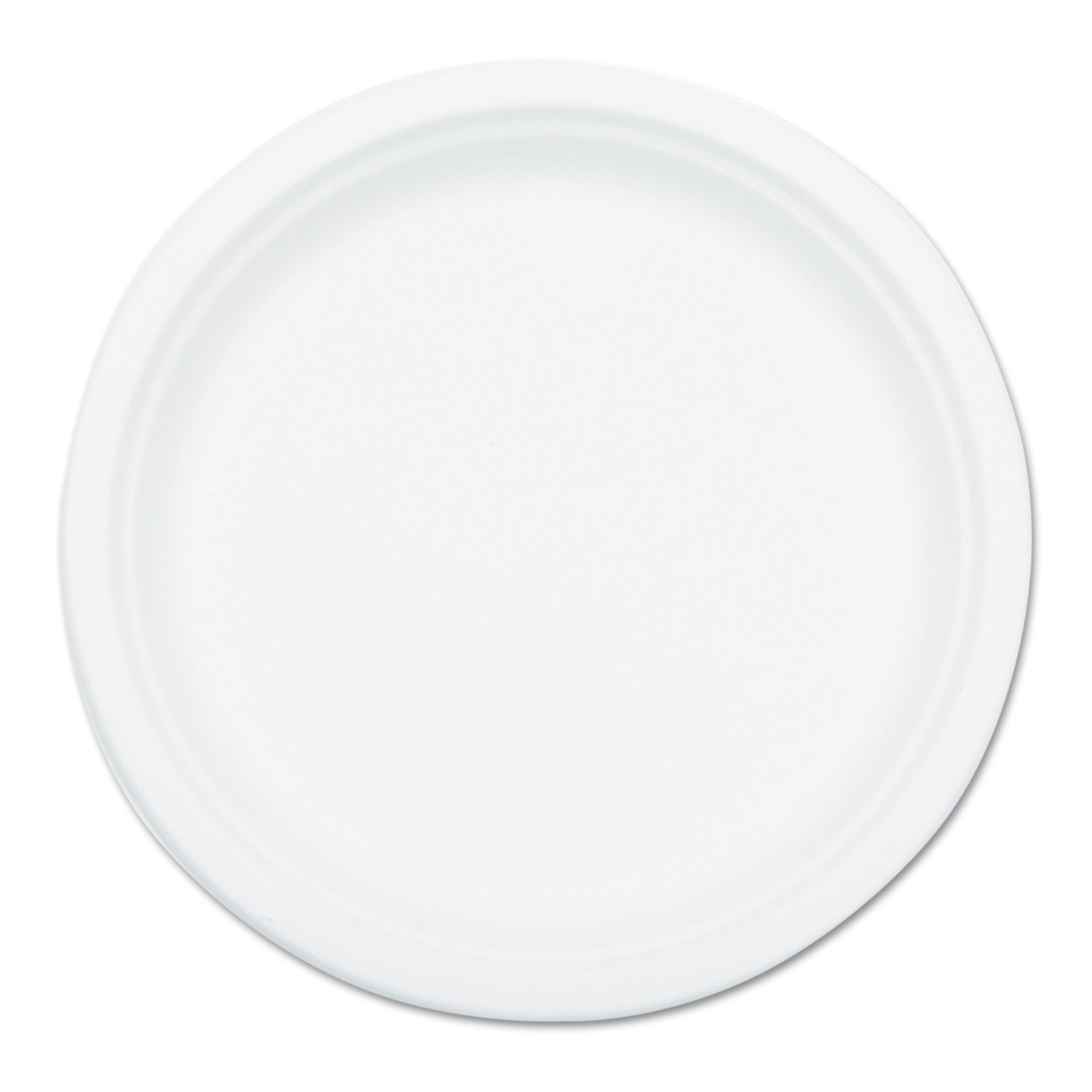 Compostable Sugarcane Bagasse 10 in Plate Round, White, 50/Pack