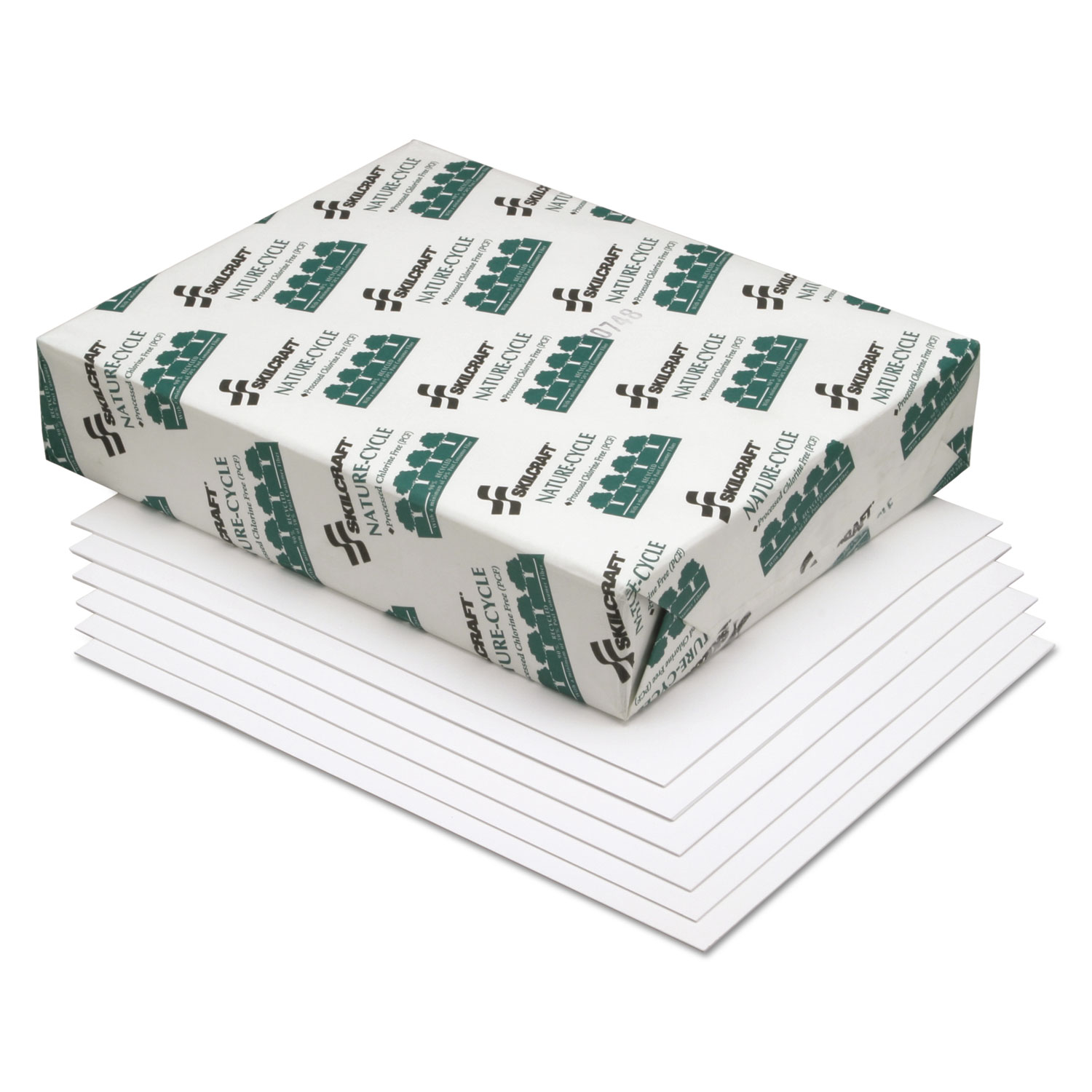7530015399831 SKILCRAFT Nature-Cycle Copy Paper, 92 Bright, 20 lb Bond  Weight, 8.5 x 11, White, 500 Sheets/Ream, 10 Reams/CT - ASE Direct