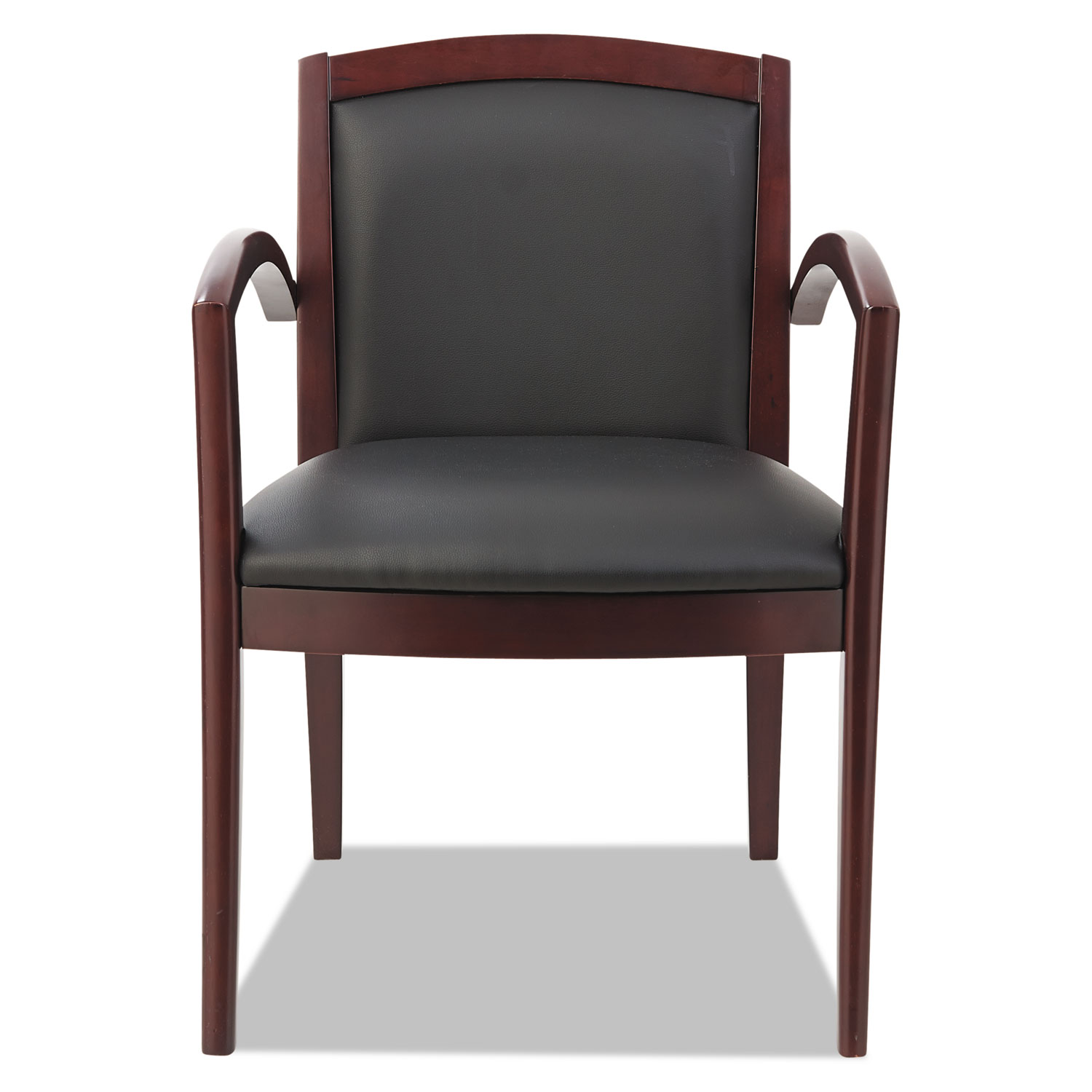  Alera ALERL5219M Alera Reception Lounge 500 Series Arch Back Solid Wood Chair, 22.83'' x 24.01'' x 32.28'', Black Seat/Back, Mahogany Base (ALERL5219M) 