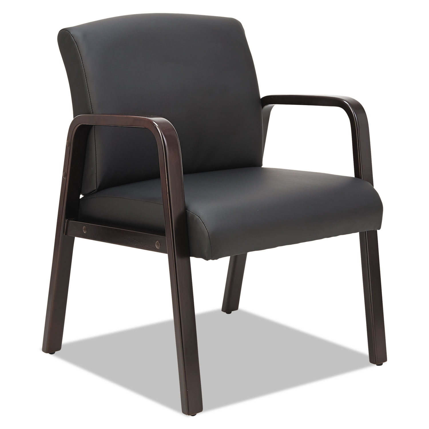  Alera ALERL4319E Alera Reception Lounge WL Series Guest Chair, 23.81'' x 25.37'' x 32.67'', Black Seat/Black Back, Espresso Base (ALERL4319E) 