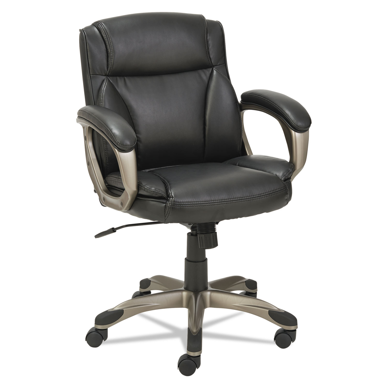  Alera ALEVN6119 Alera Veon Series Low-Back Leather Task Chair, Supports up to 275 lbs., Black Seat/Black Back, Graphite Base (ALEVN6119) 