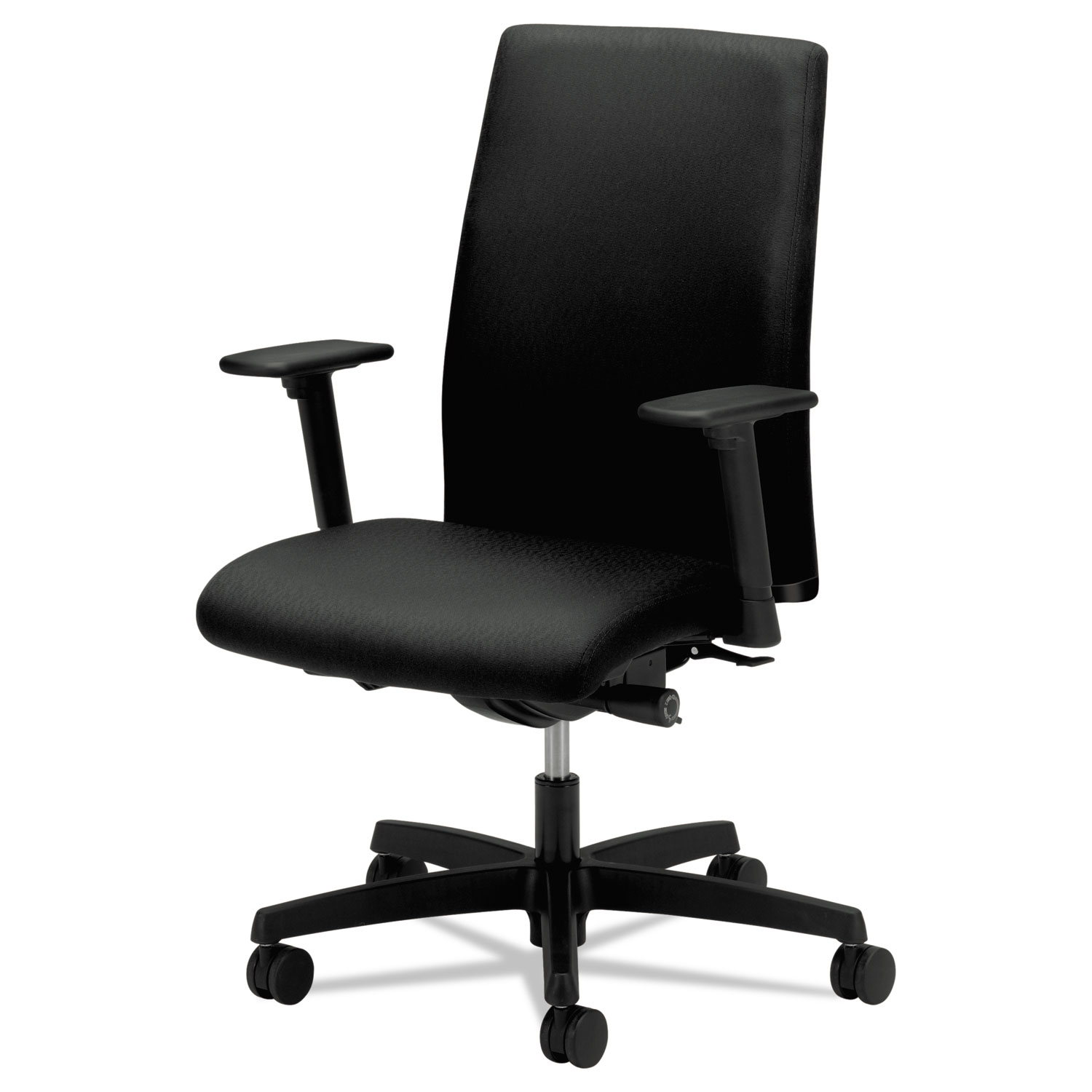 Ignition Series Mid-Back Work Chair, Black Fabric Upholstery