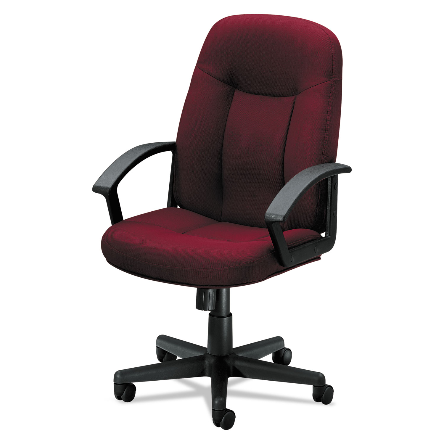 VL601 Series Executive High-Back Swivel/Tilt Chair, Burgundy Fabric/Black Frame