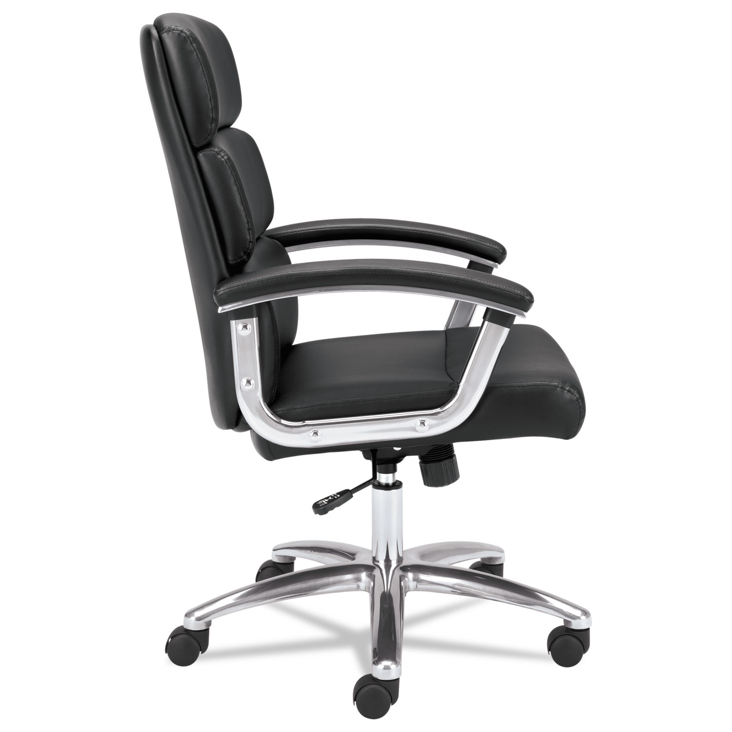 VL103 Series Executive Mid-Back Chair, Black Leather