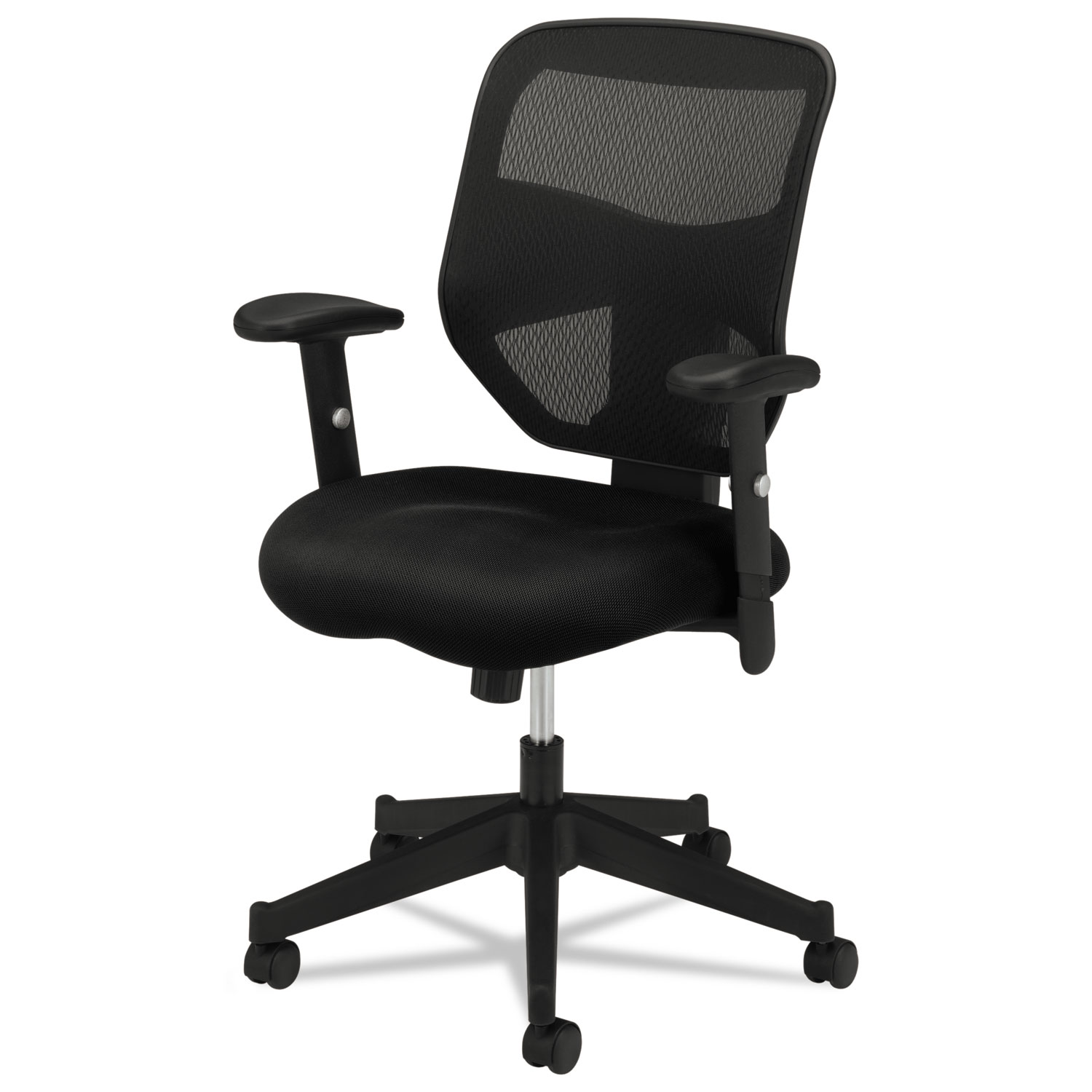 VL531 Series High-Back Work Chair, Mesh Back, Padded Mesh Seat, Black