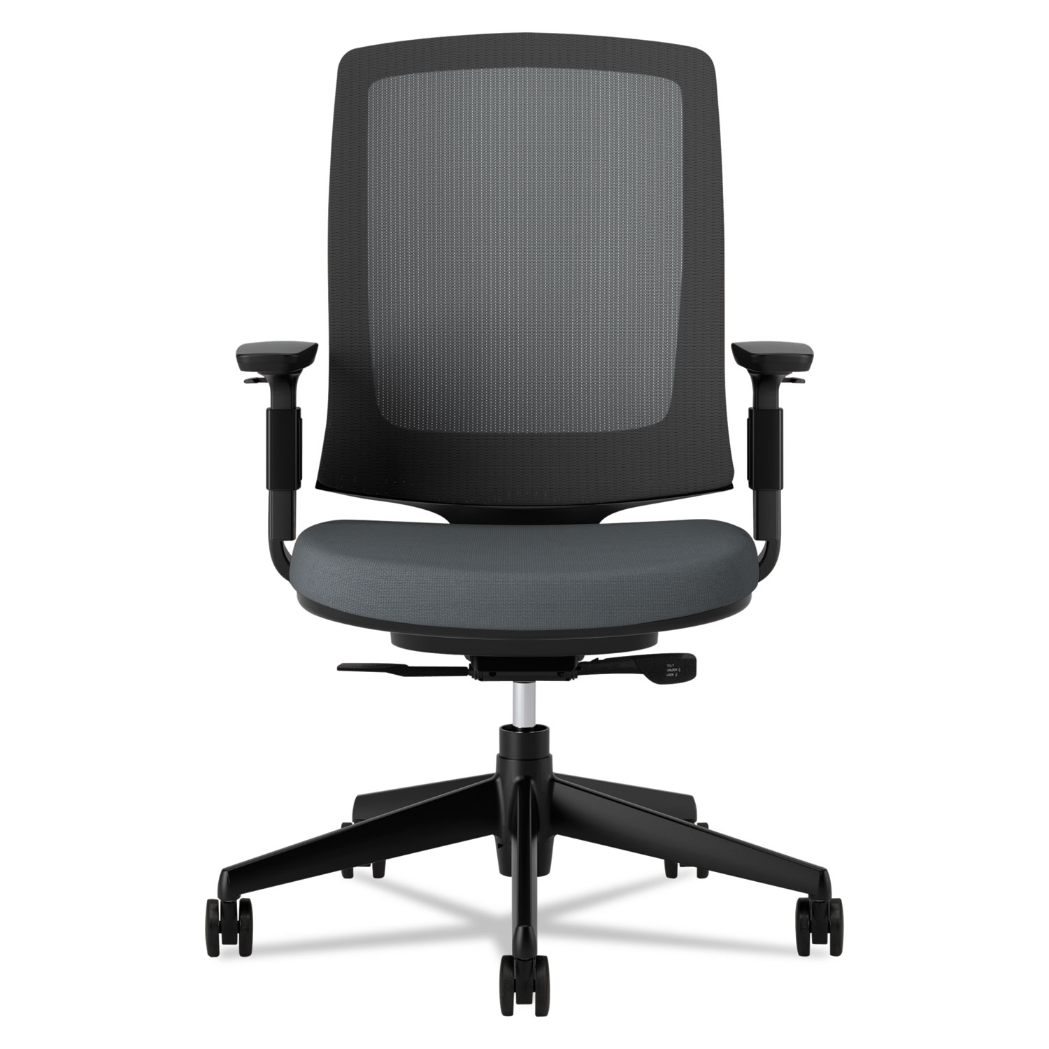 Lota Series Mesh Mid-Back Work Chair, Charcoal Fabric, Black Base