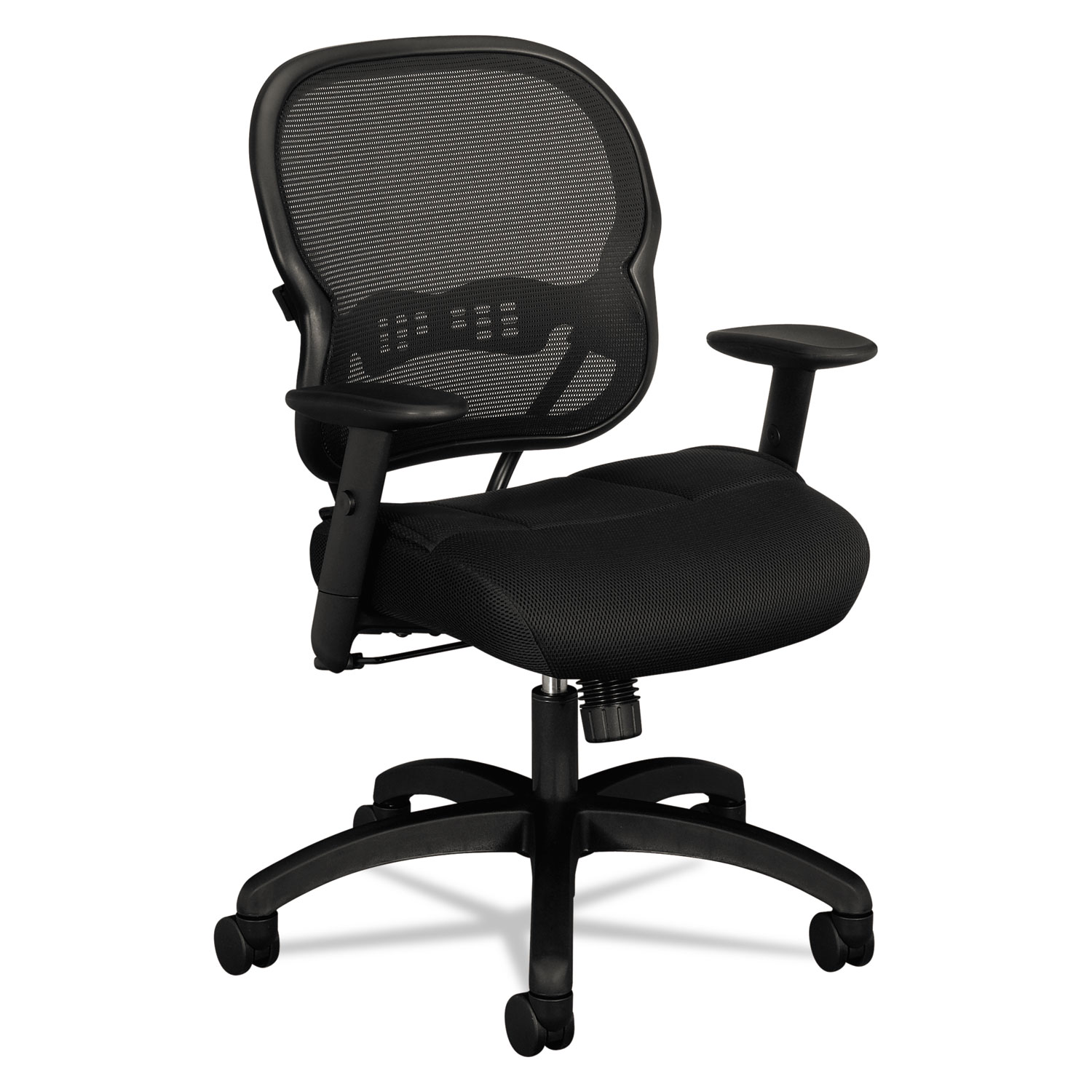  HON HVL712.MM10 Wave Mesh Mid-Back Task Chair, Supports up to 250 lbs., Black Seat/Black Back, Black Base (BSXVL712MM10) 