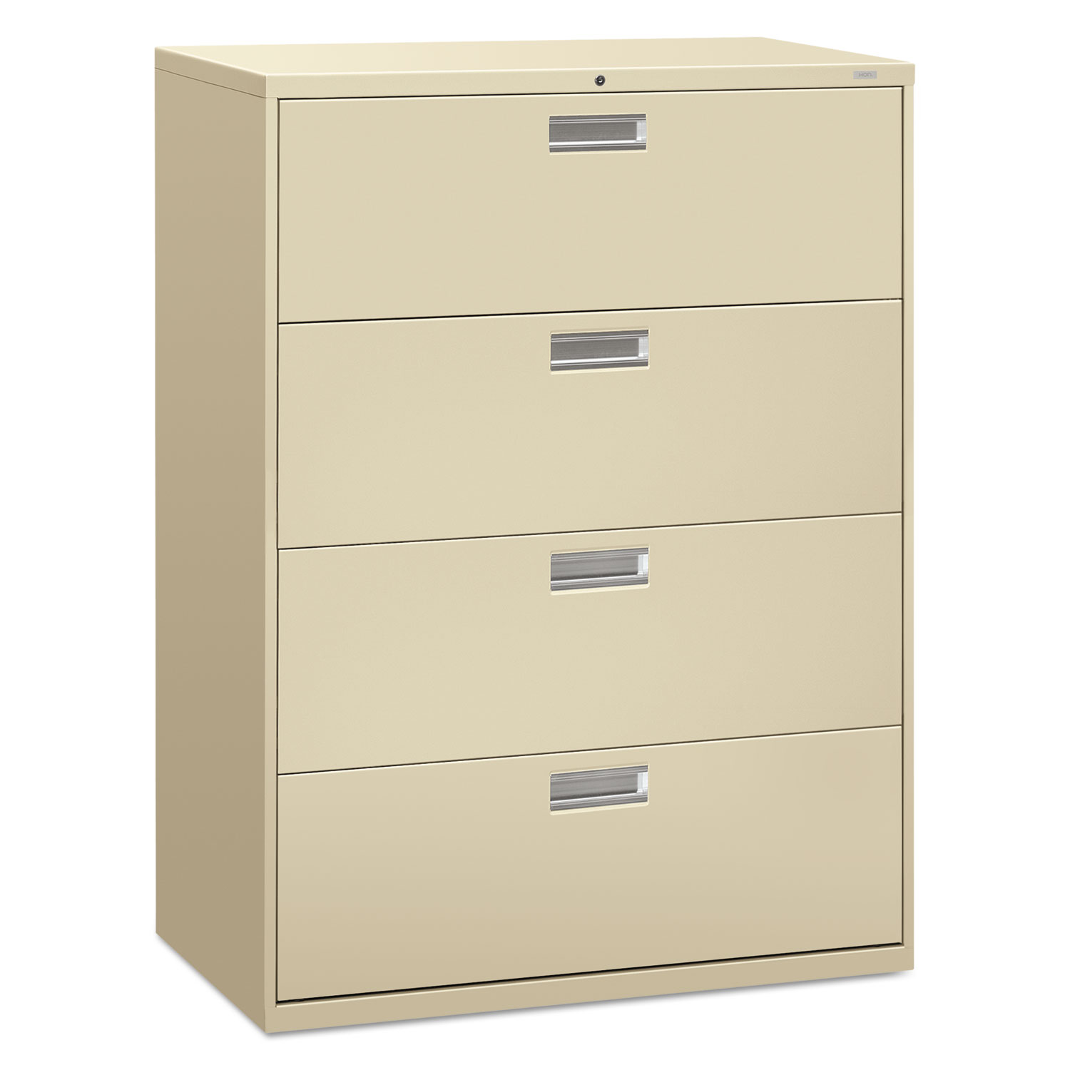 600 Series Four-Drawer Lateral File, 42w x 18d x 52 1/2h, Putty