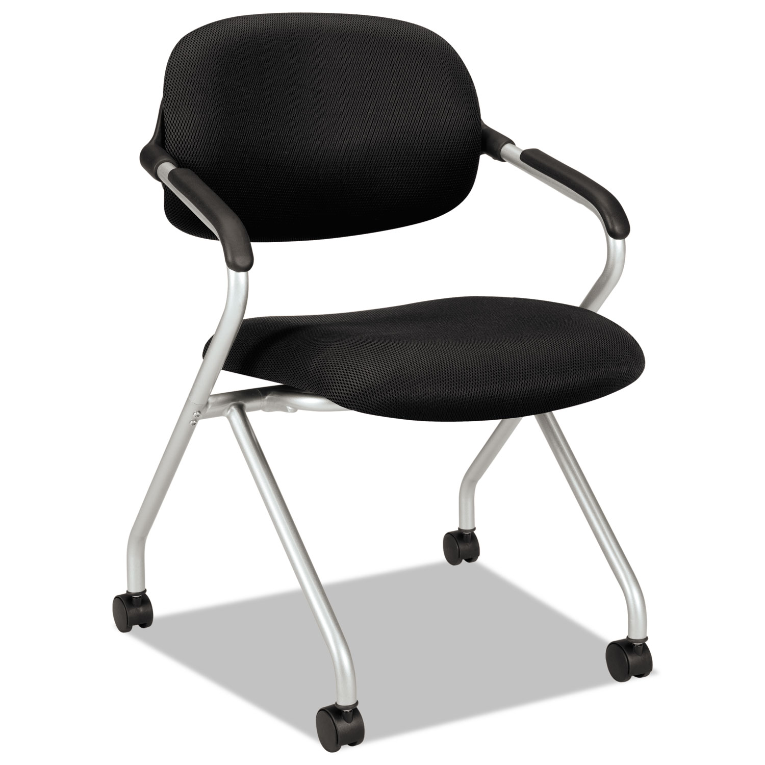  HON HVL303.MM10.X HVL303 Nesting Arm Chair, Black Seat/Black Back, Platinum Base (BSXVL303MM10X) 