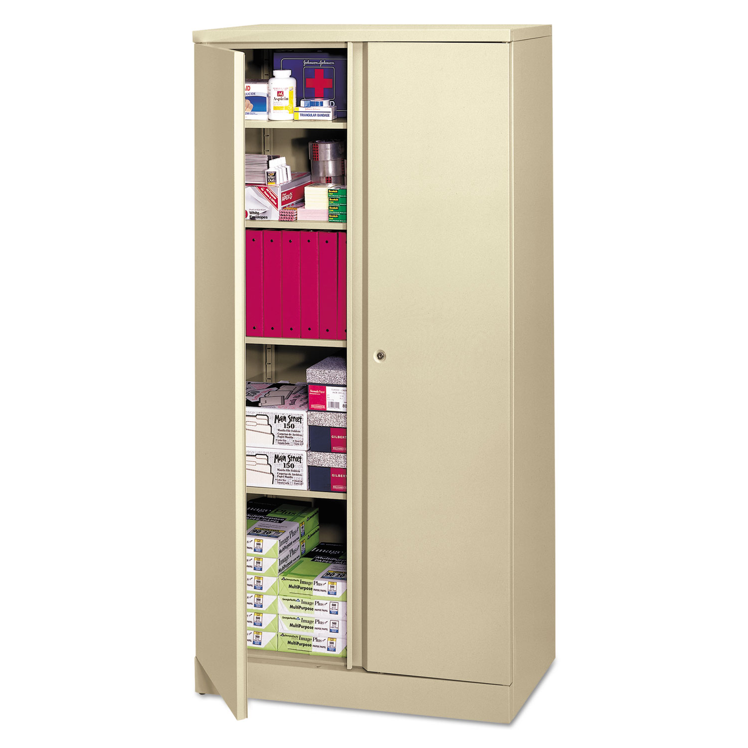 Easy-to-Assemble Storage Cabinet, 36w x 18d x 72h, Putty